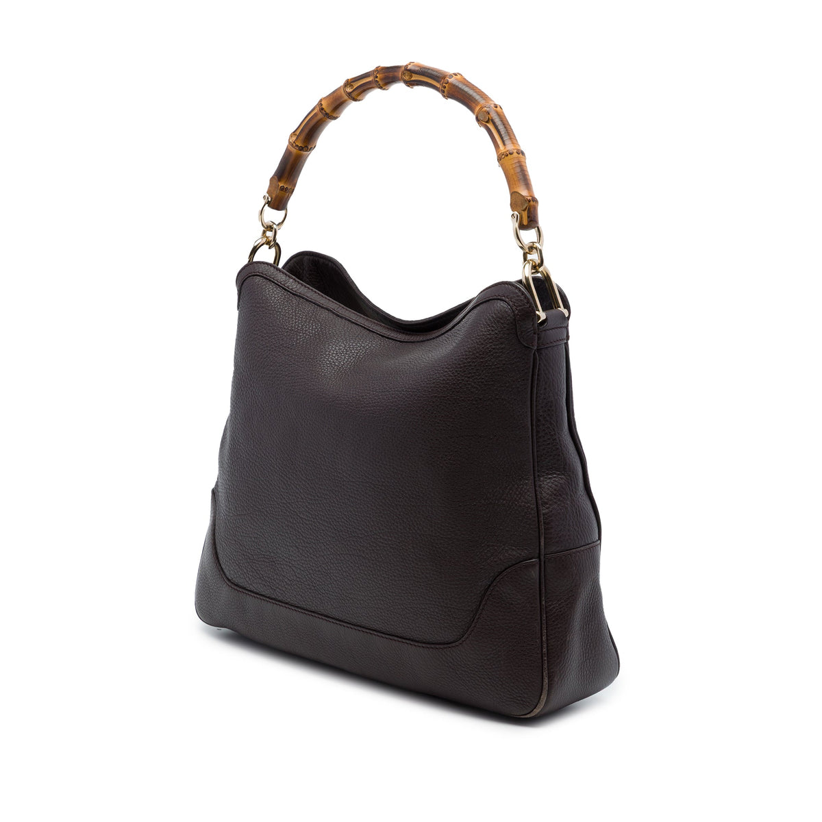 Gucci Calfskin Bamboo Diana Satchel — Brown