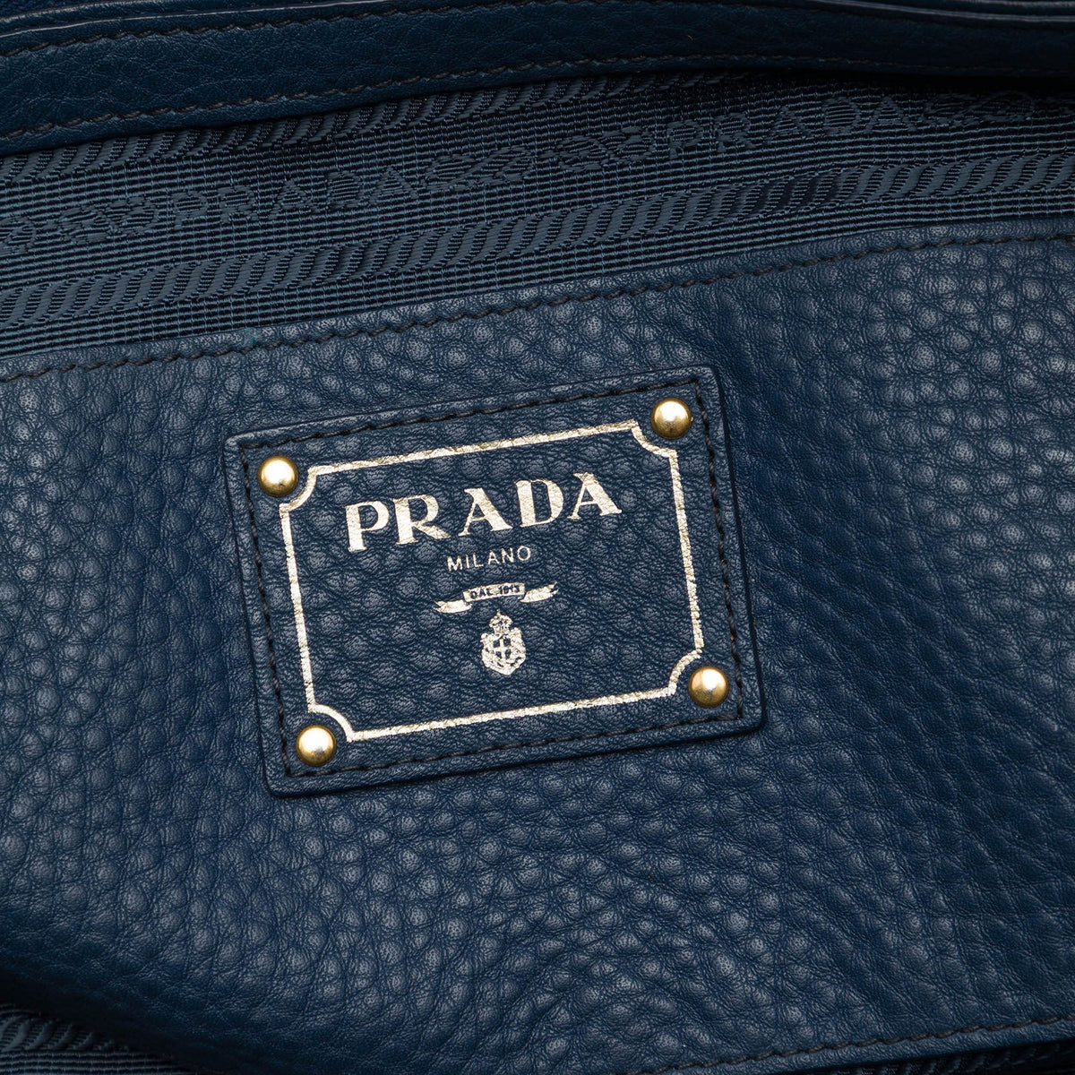 Prada Vitello Daino Open Convertible Tote — Blue