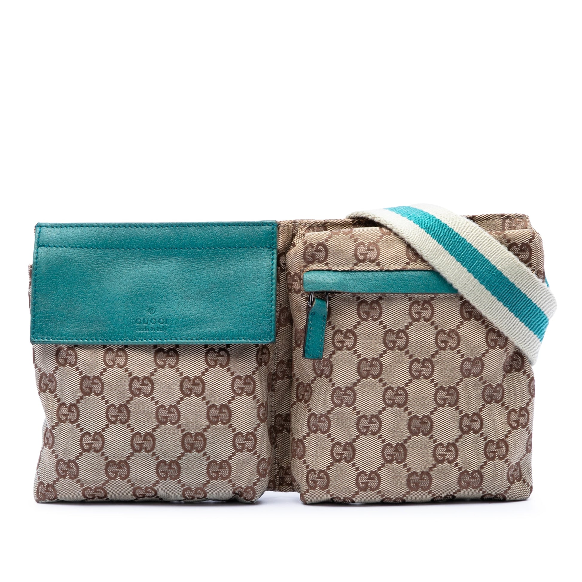 Gucci GG Canvas Web Double Pocket Belt Bag