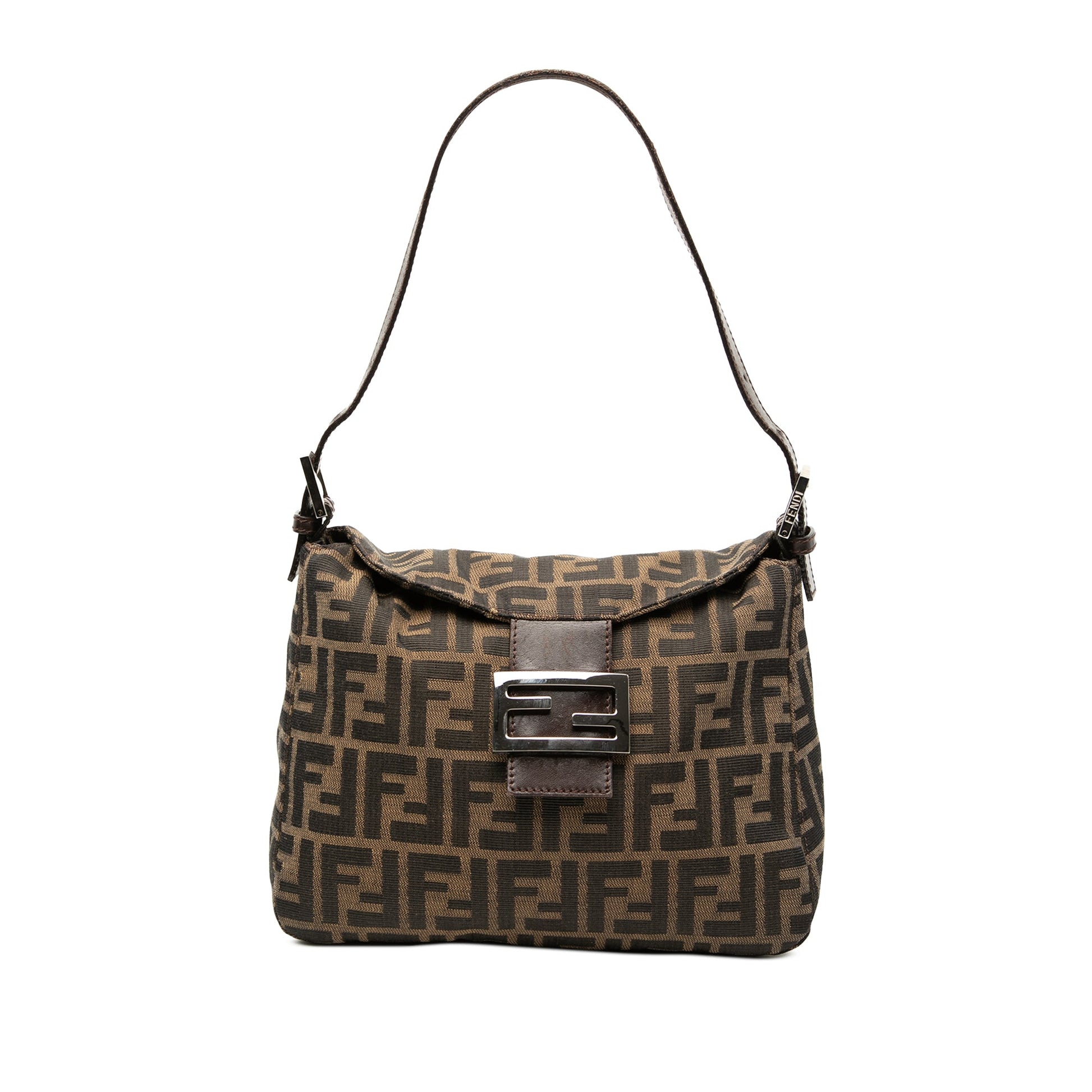 Fendi Zucca Canvas Double Flap Mamma