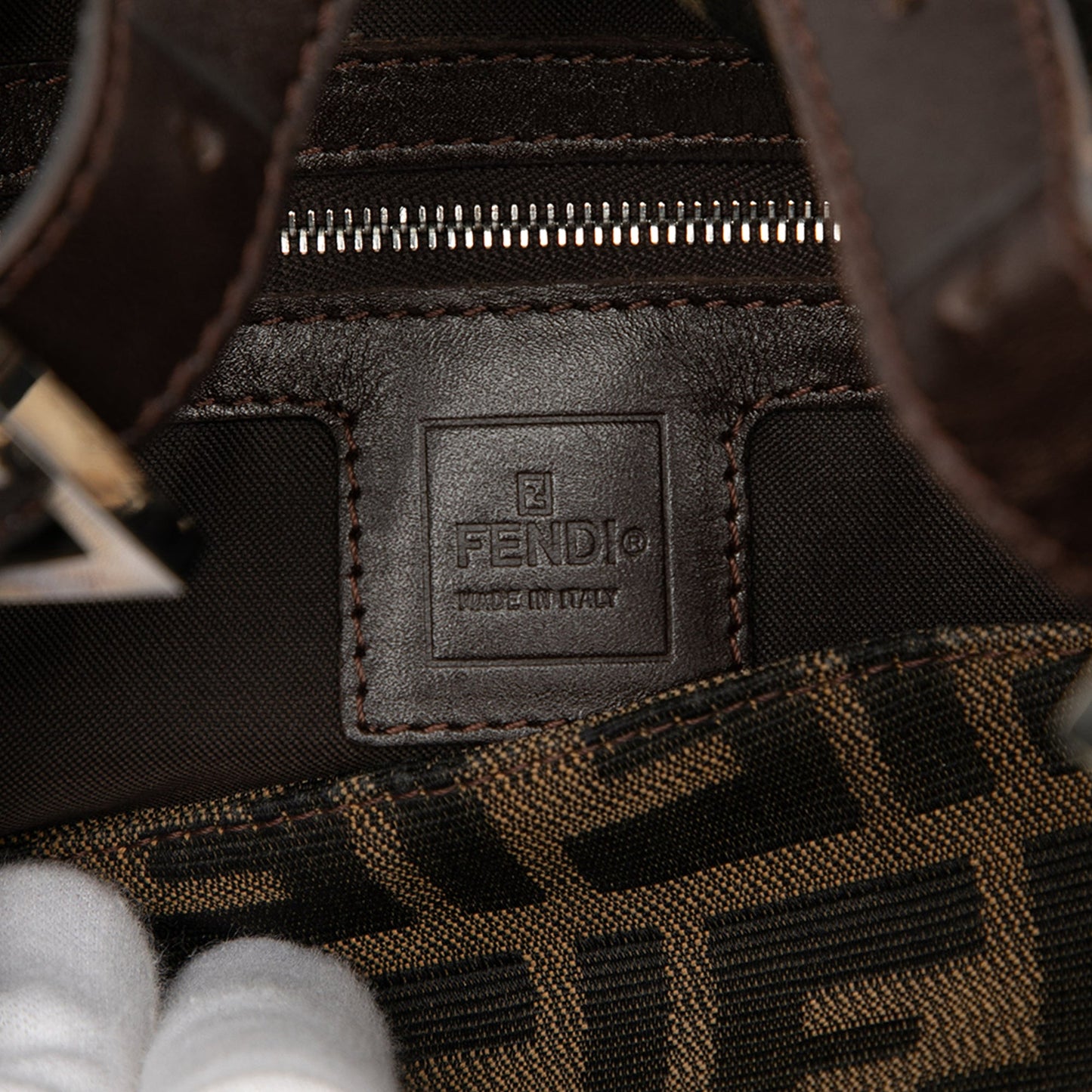 Fendi Zucca Canvas Double Flap Mamma