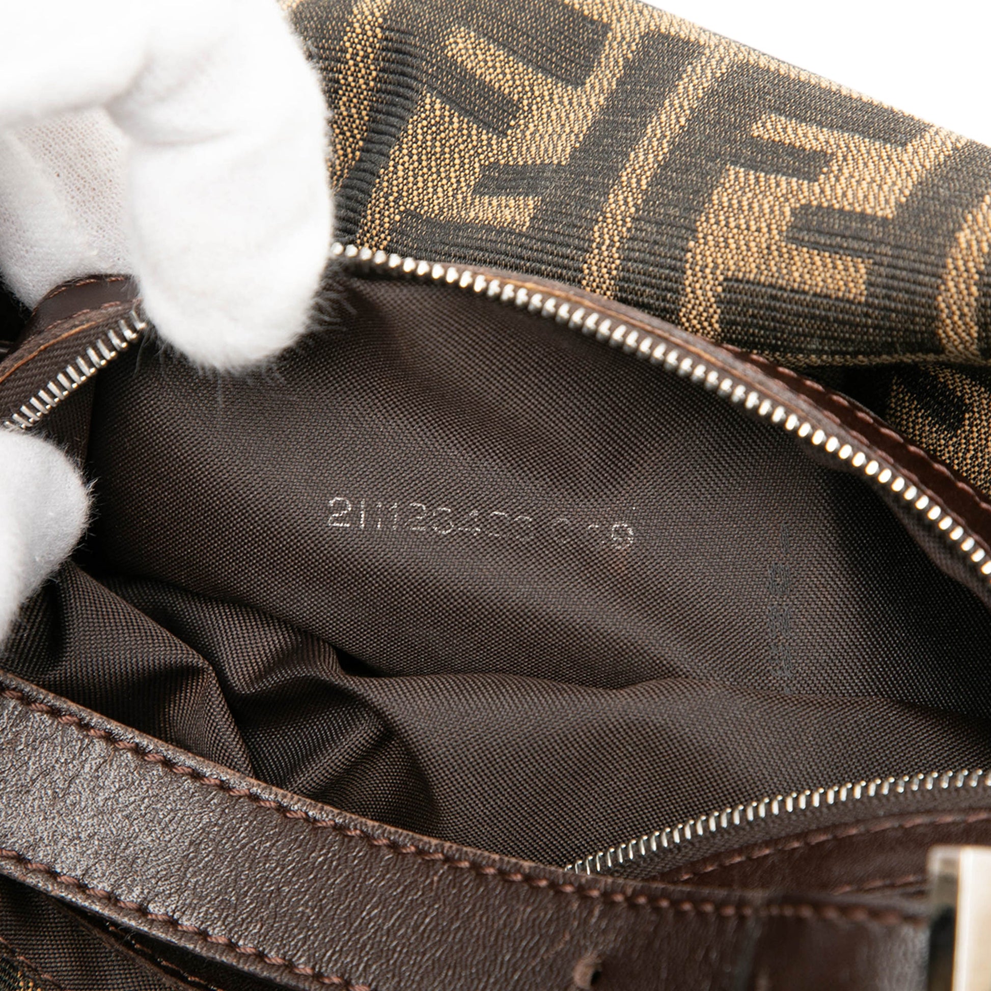 Fendi Zucca Canvas Double Flap Mamma