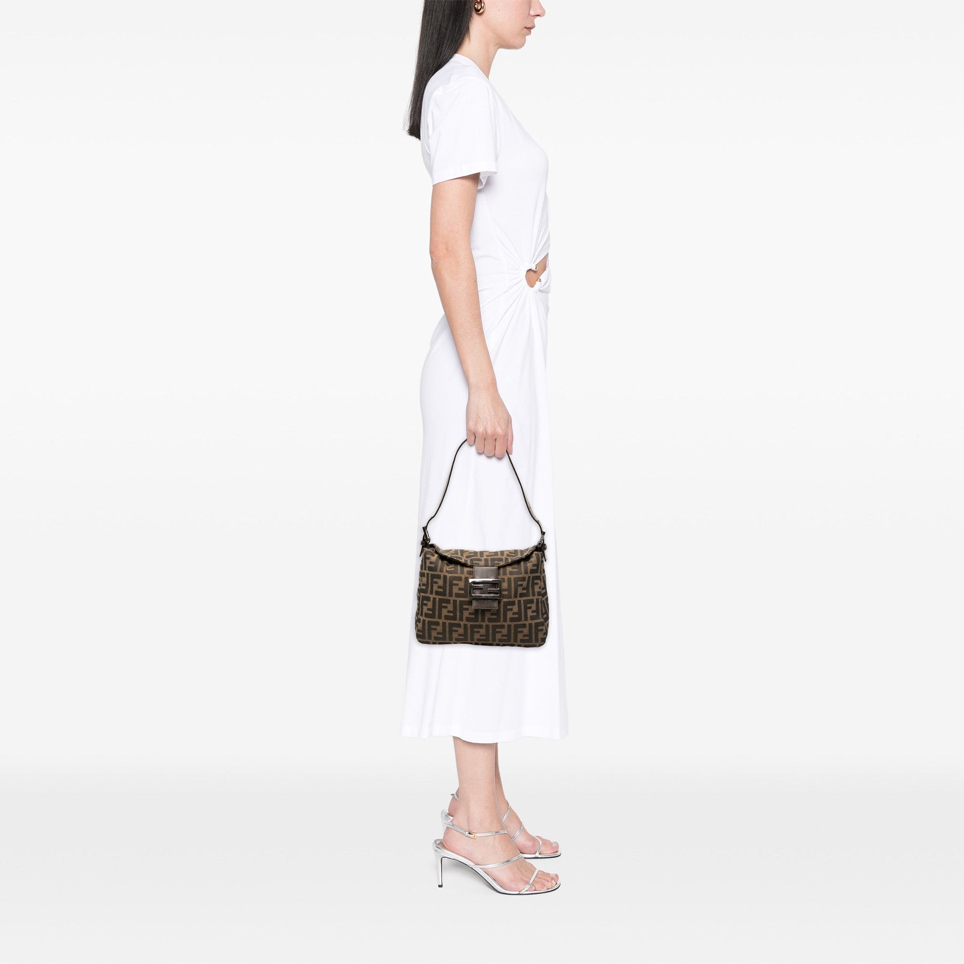 Fendi Zucca Canvas Double Flap Mamma