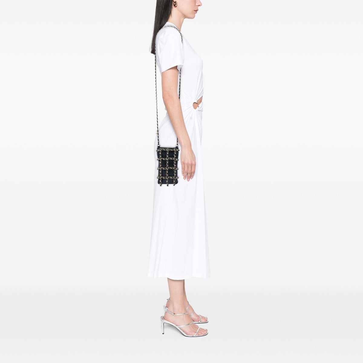 Chanel Lambskin Tech Me Out Clutch With Chain