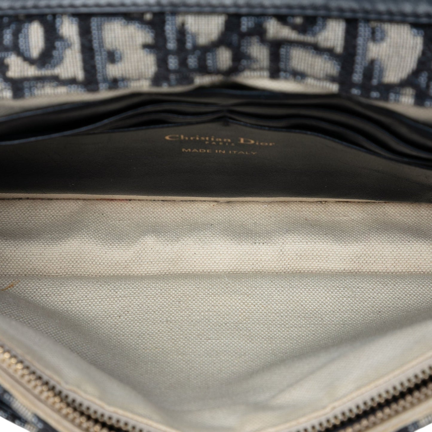 Oblique Canvas Saddle Pouch Wallet on Chain