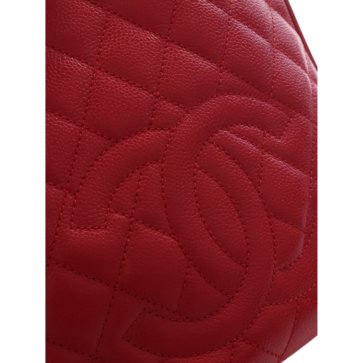 Chanel Caviar Petite Shopping Tote — Red
