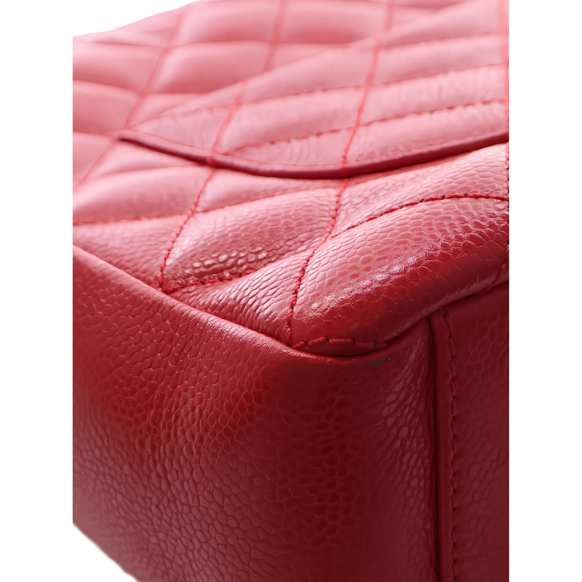 Chanel Caviar Petite Shopping Tote — Red