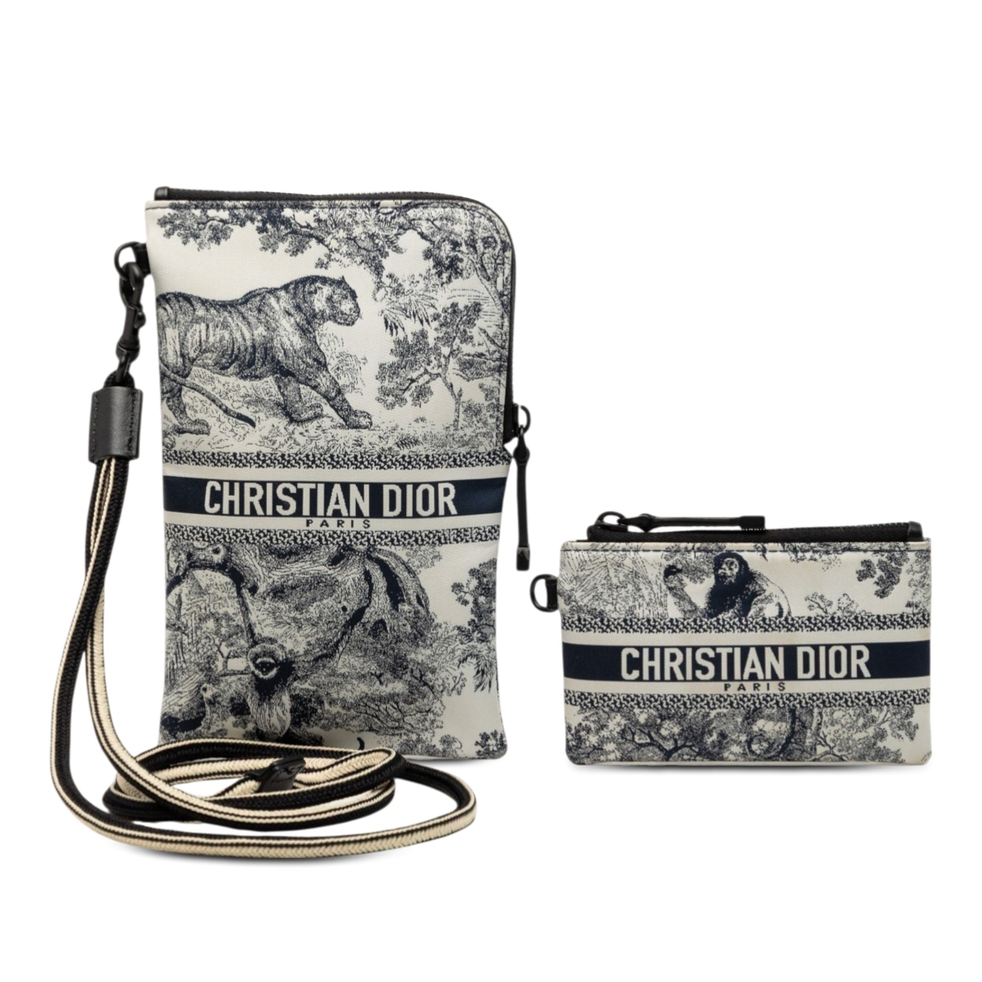 Dior Technical Fabric Embroidered Toile De Jouy DiorTravel Multifunction Pouch