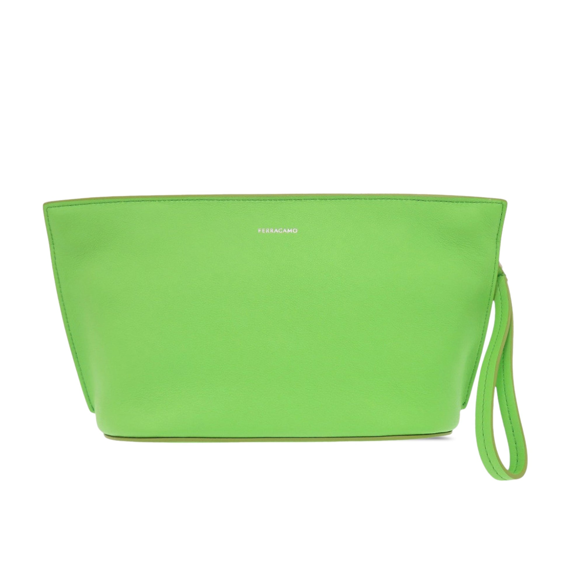 Ferragamo Leather Wristlet Clutch