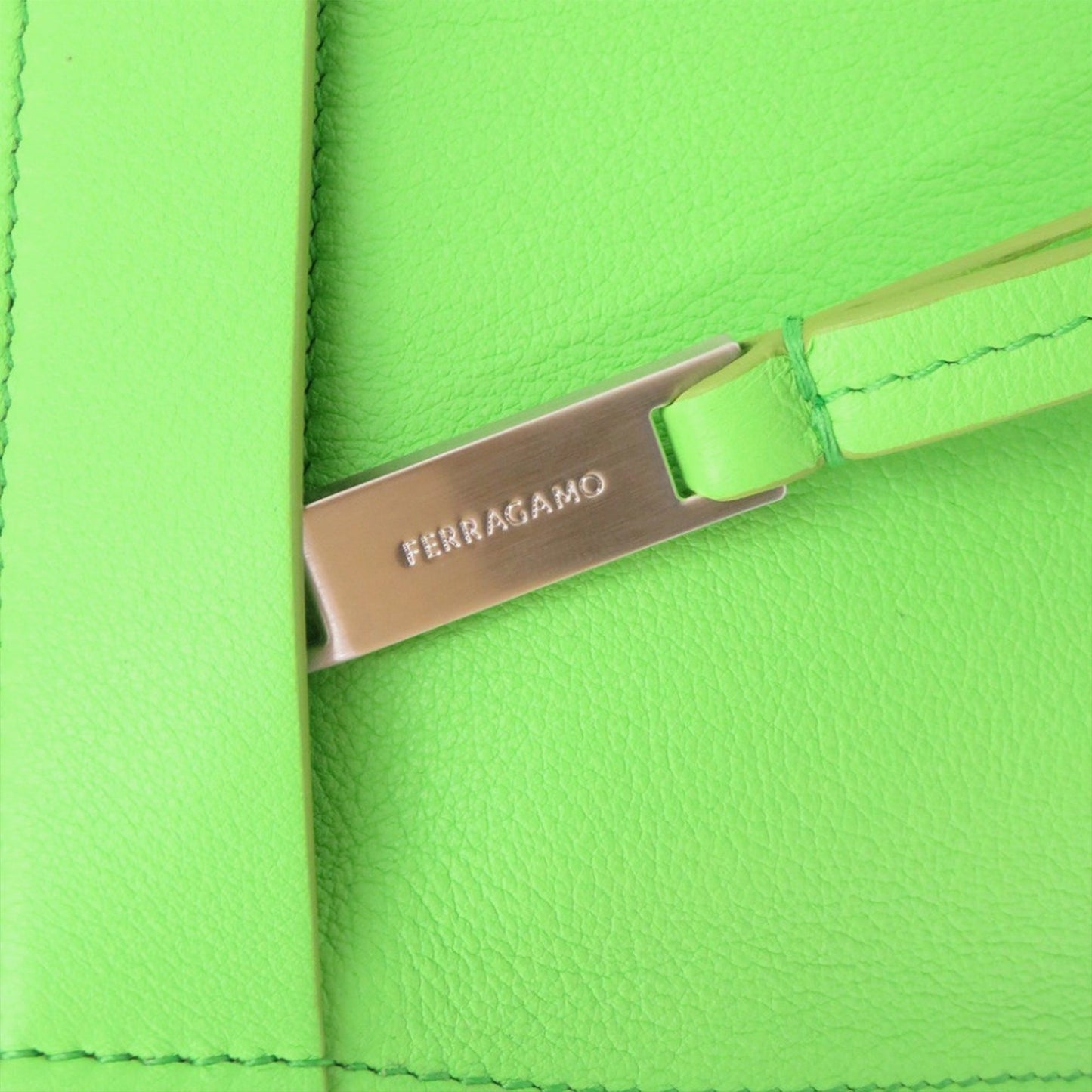 Ferragamo Leather Wristlet Clutch
