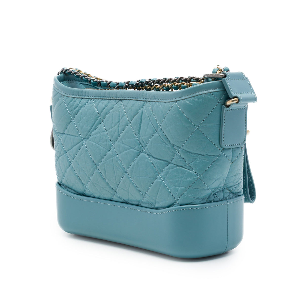 Chanel Small Quilted Aged Calfskin Gabrielle Hobo — Blue