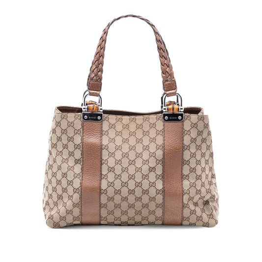 Gucci Medium GG Canvas Bamboo Libeccio Tote