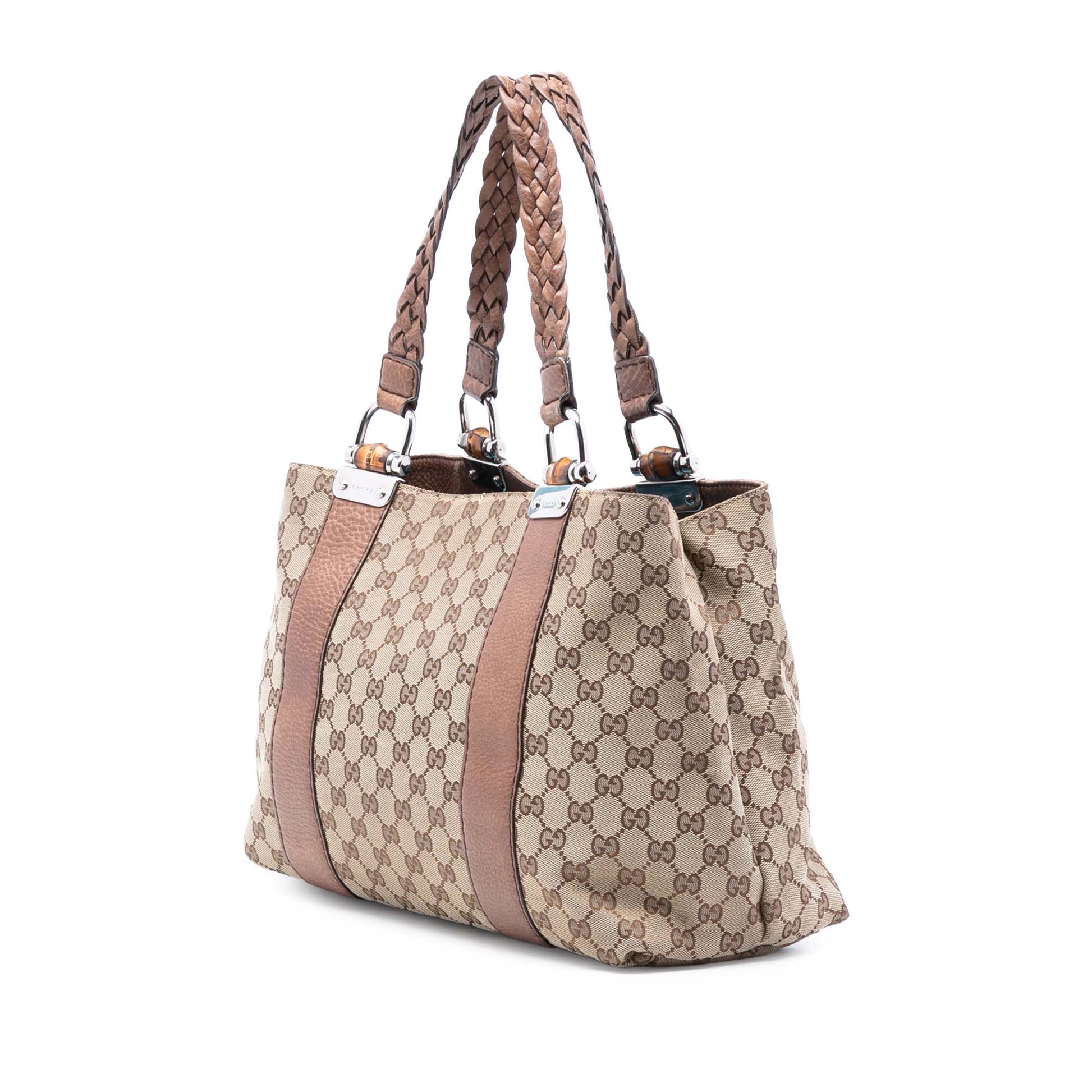 Gucci Medium GG Canvas Bamboo Libeccio Tote