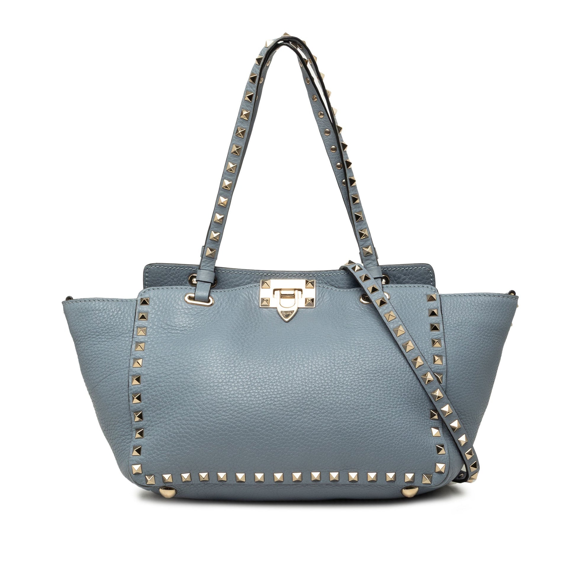 Valentino Small Leather Rockstud Trapeze Satchel