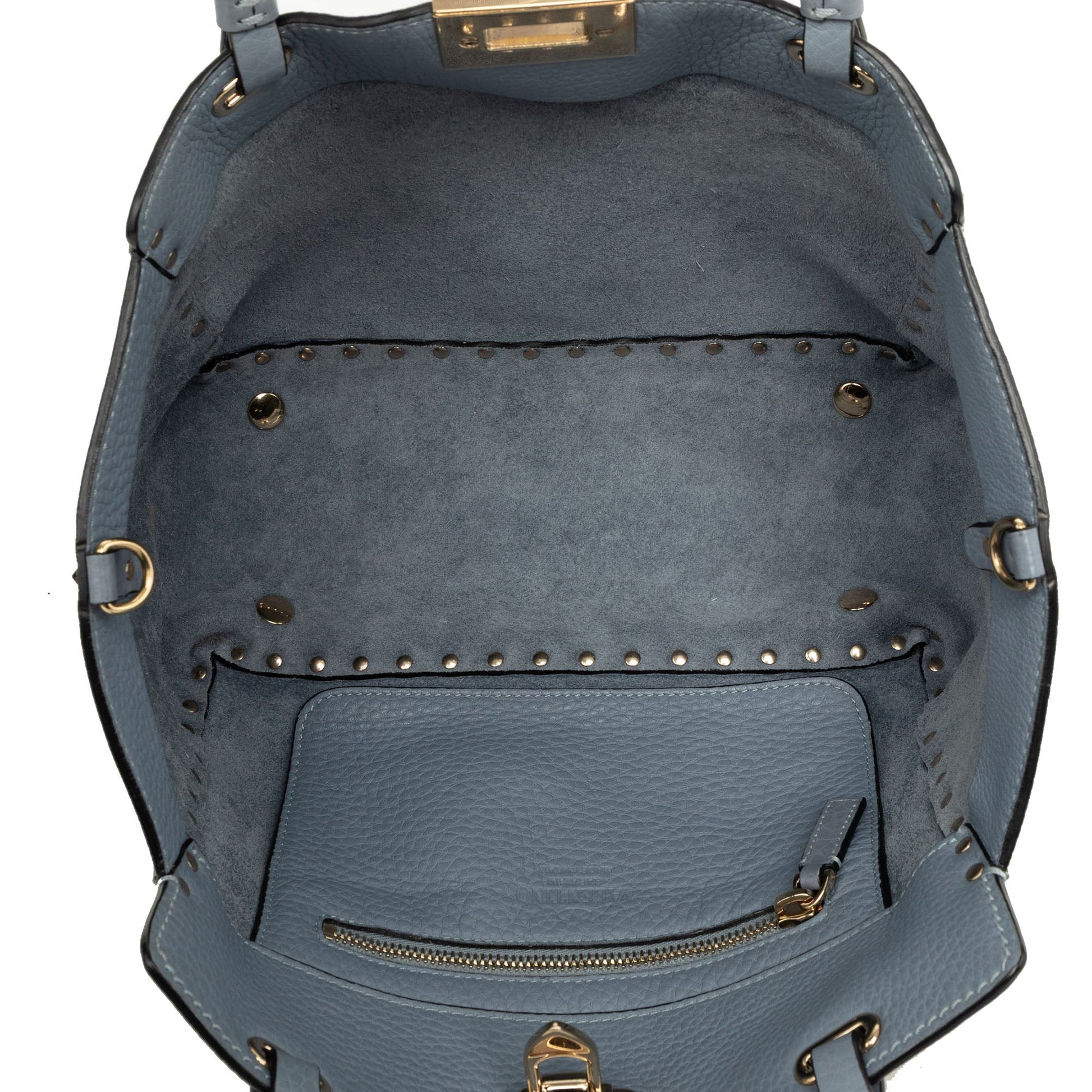 Valentino Small Leather Rockstud Trapeze Satchel