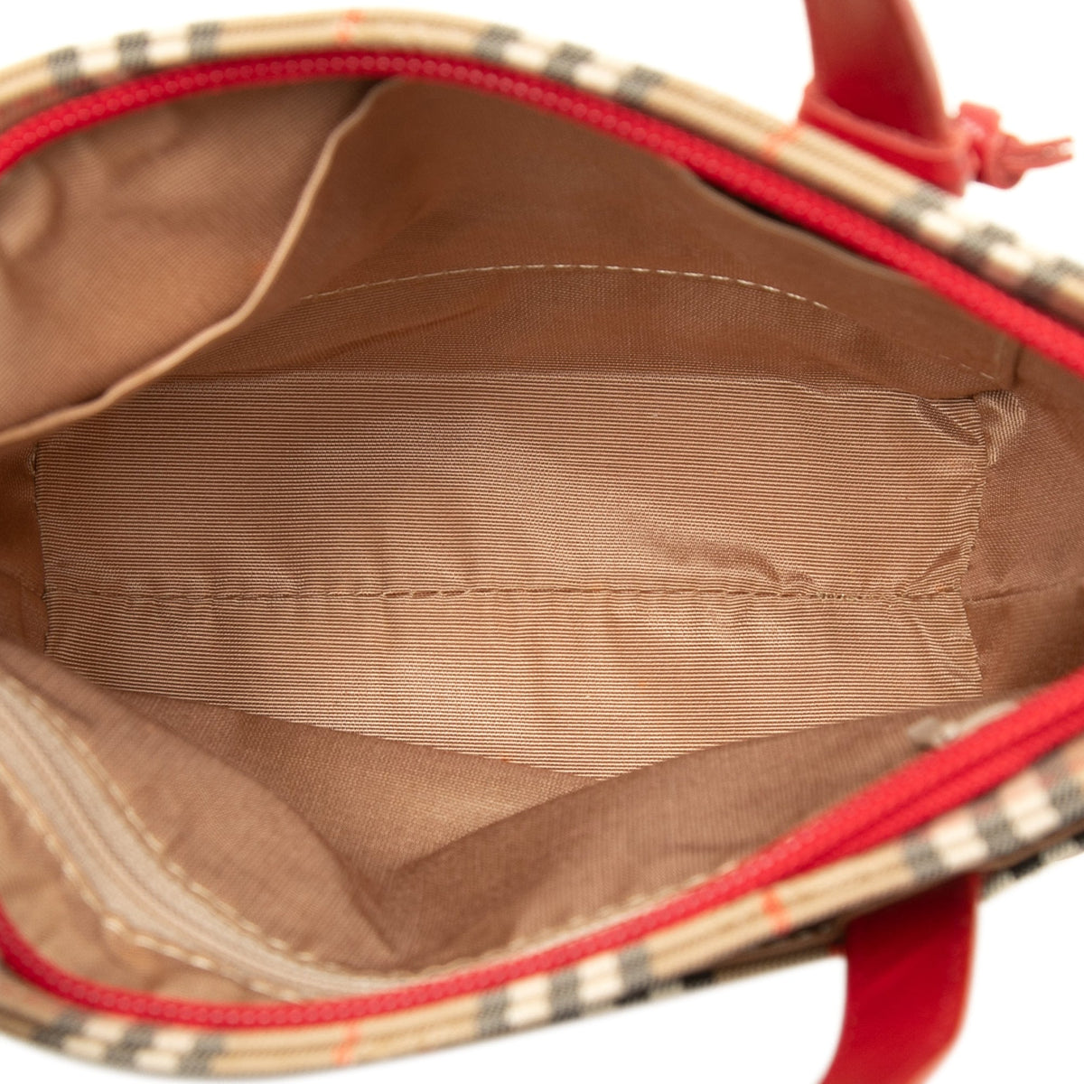 Burberry Haymarket Check Canvas Handbag — Beige