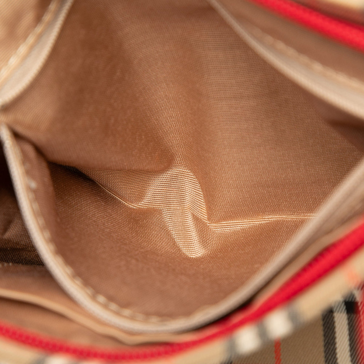 Burberry Haymarket Check Canvas Handbag — Beige