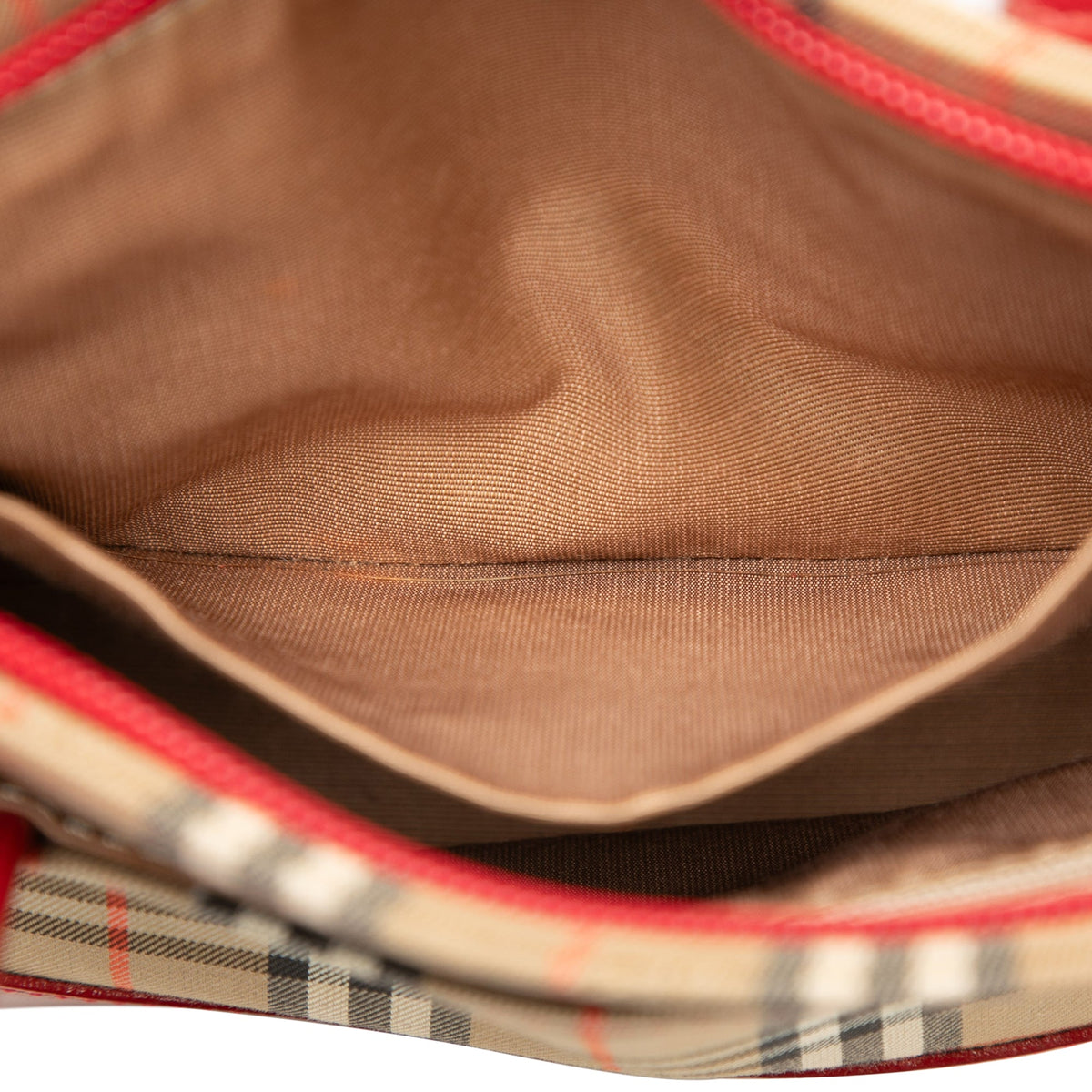 Burberry Haymarket Check Canvas Handbag — Beige