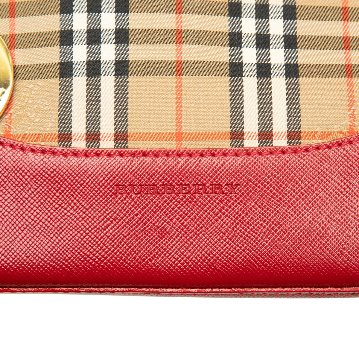 Burberry Haymarket Check Canvas Handbag — Beige