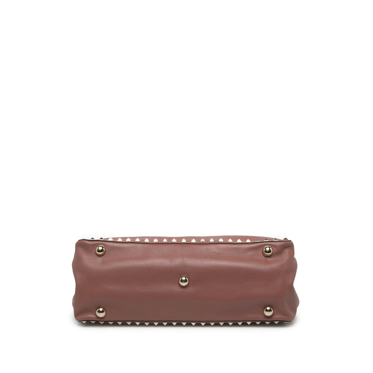 Valentino Medium Leather Rockstud Trapeze Satchel — Pink