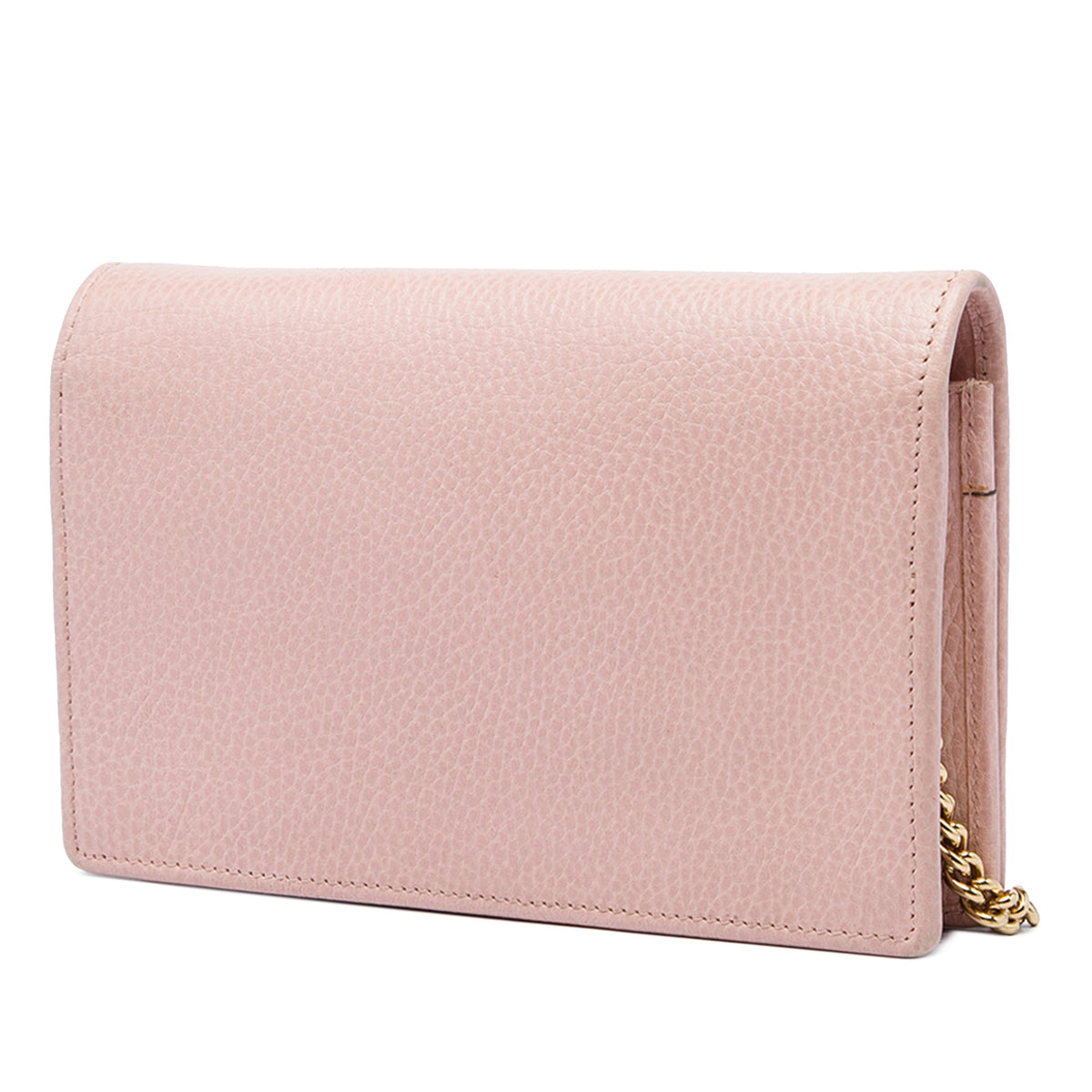 Gucci GG Marmont Calfskin Wallet On Chain — Pink