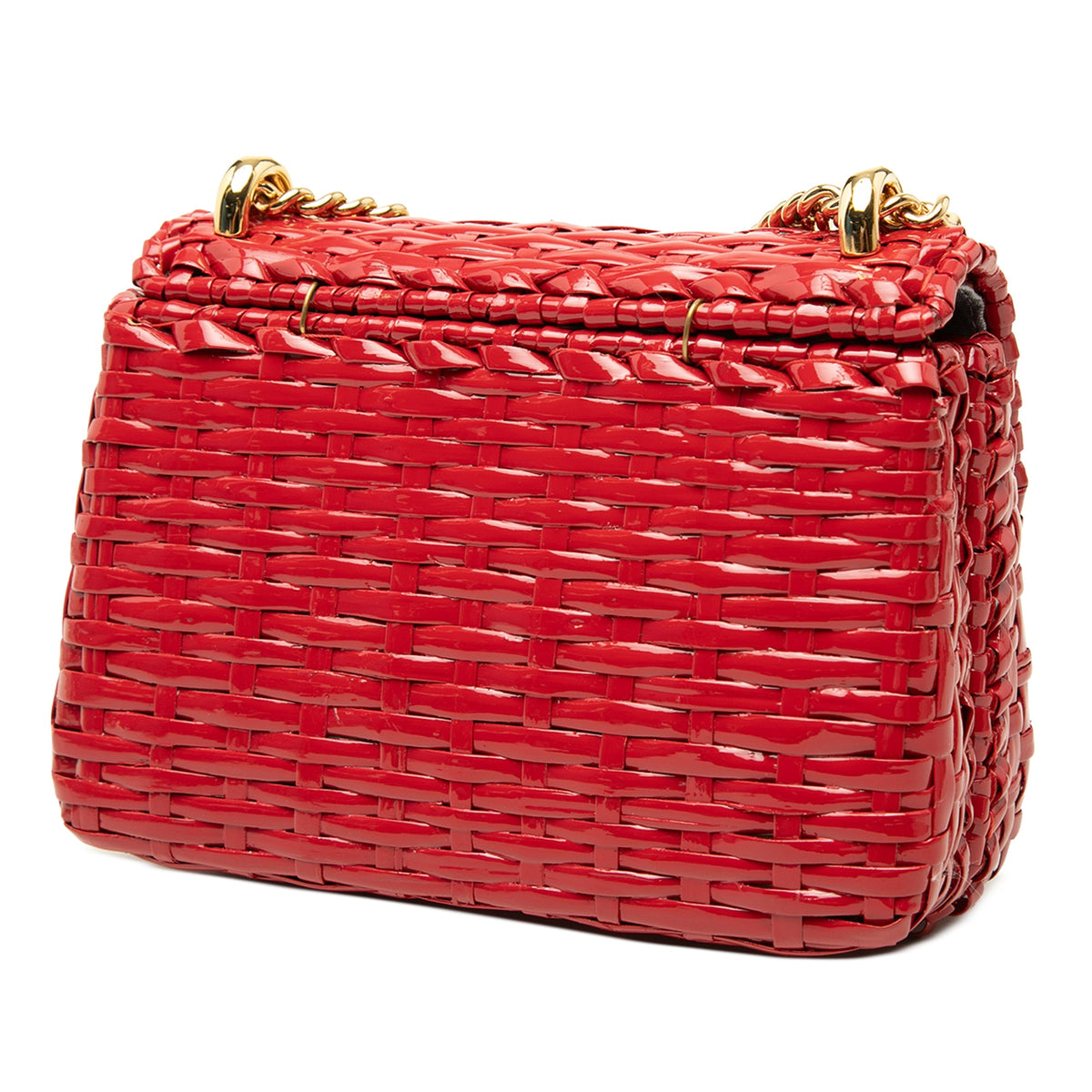 Gucci Mini GG Marmont Glazed Wicker Flap Crossbody