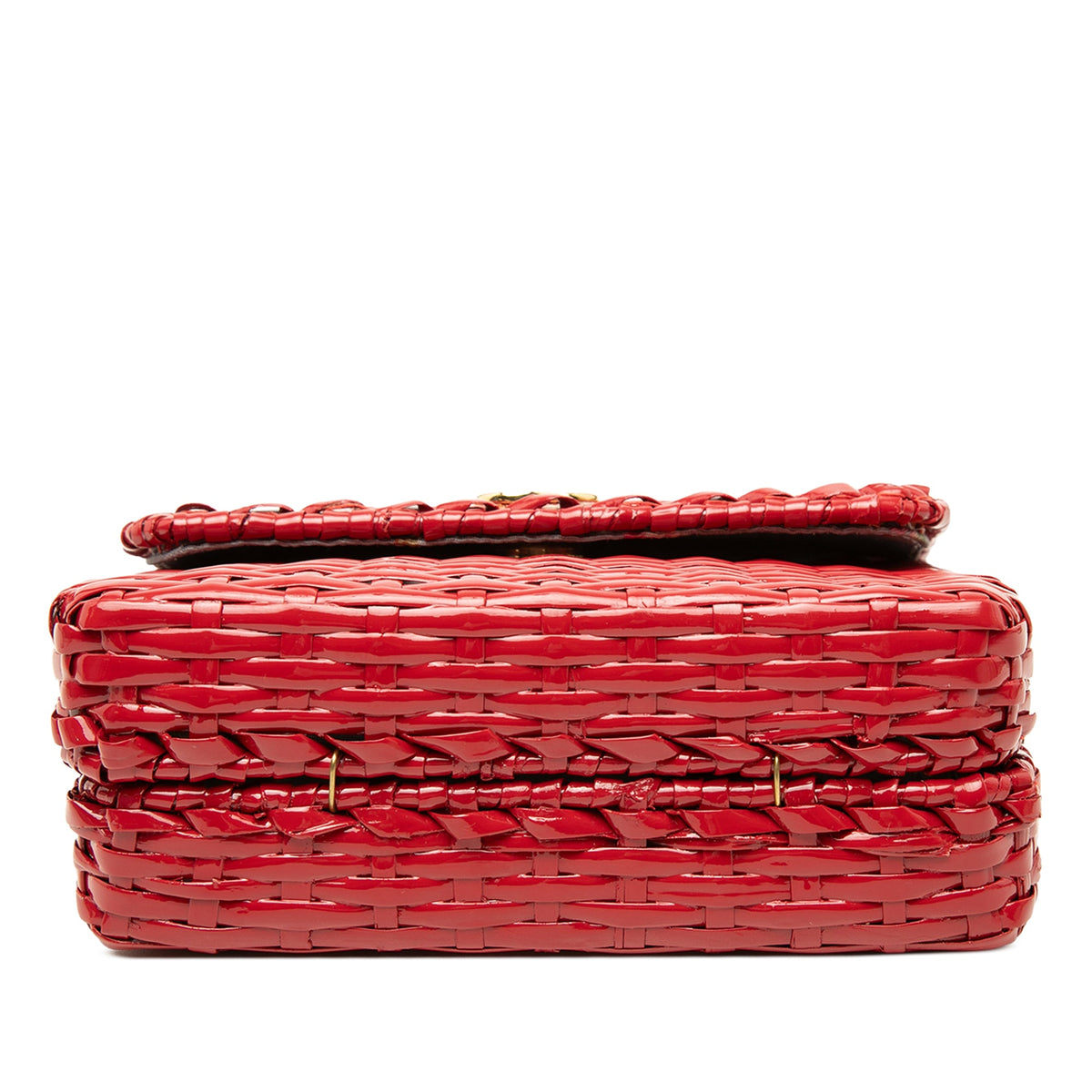 Gucci Mini GG Marmont Glazed Wicker Flap Crossbody
