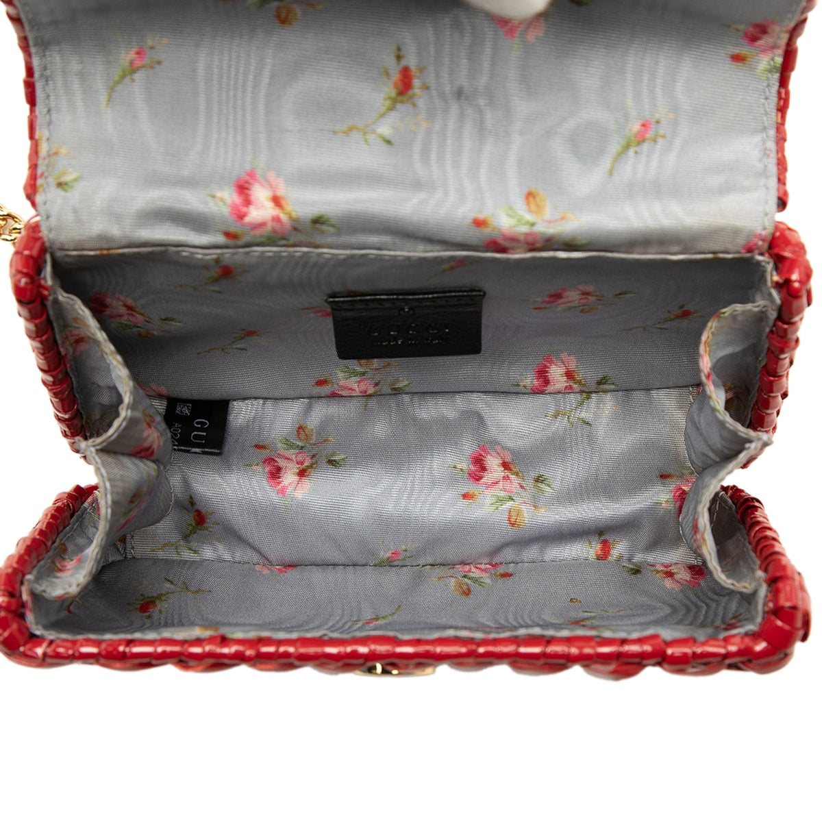 Gucci Mini GG Marmont Glazed Wicker Flap Crossbody