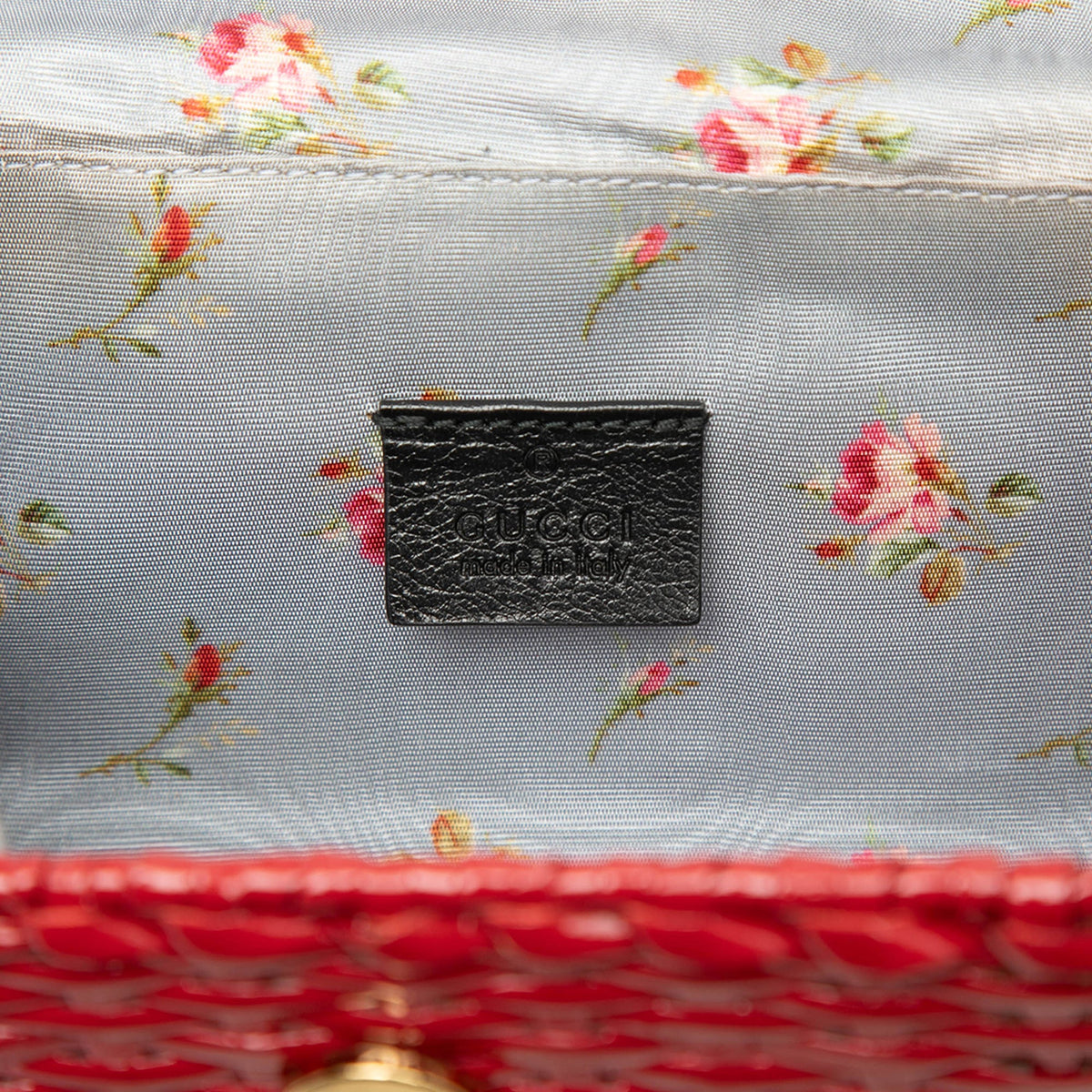 Gucci Mini GG Marmont Glazed Wicker Flap Crossbody