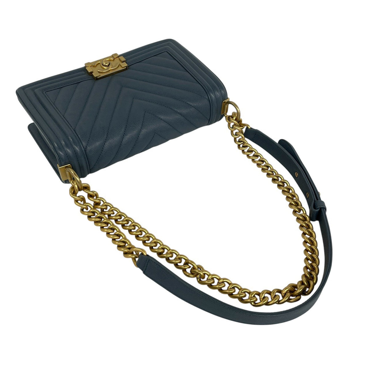Chanel Old Medium Chevron Calfskin Boy Flap