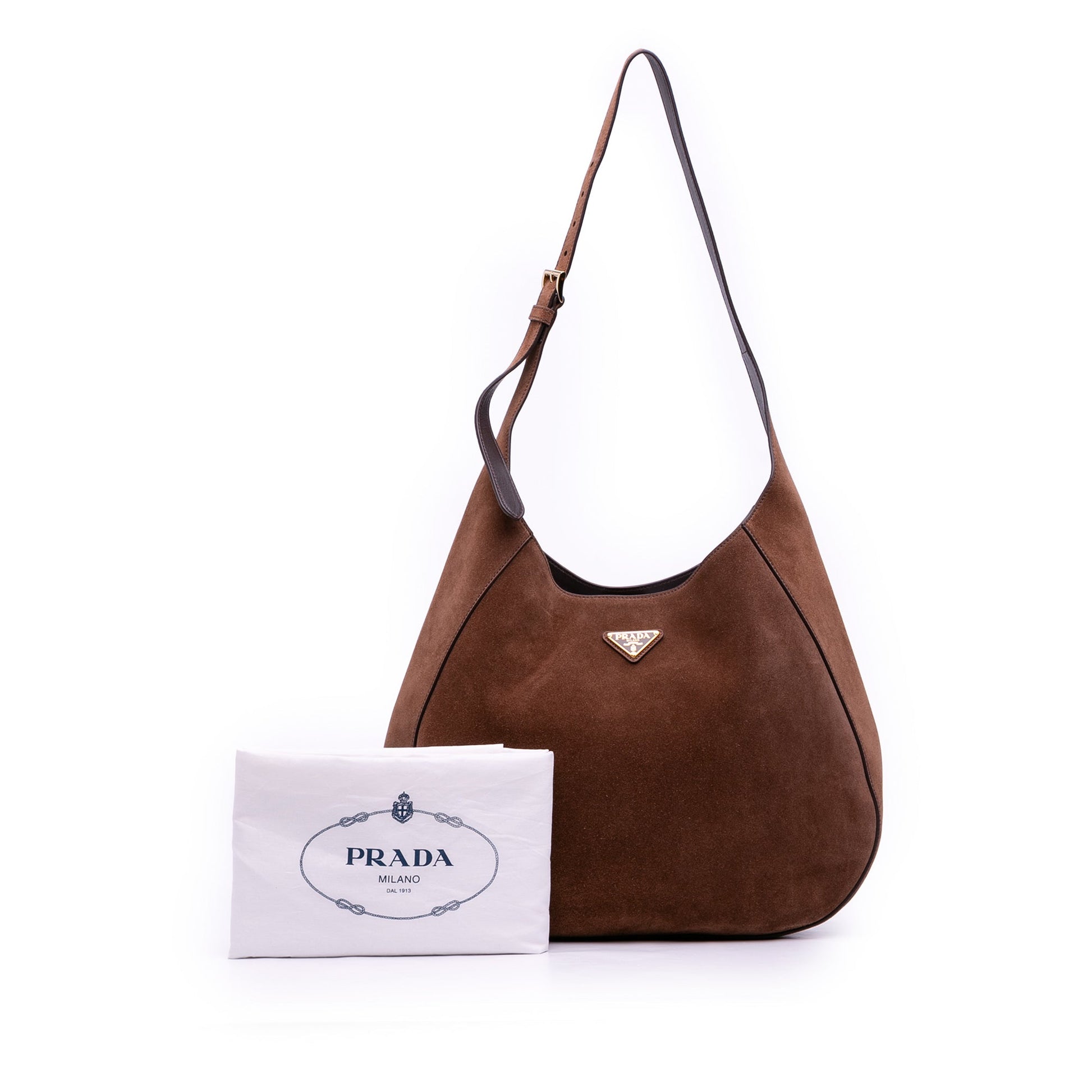 Prada Large Suede Shoulder Bag