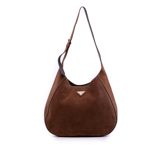 Prada Large Suede Shoulder Bag