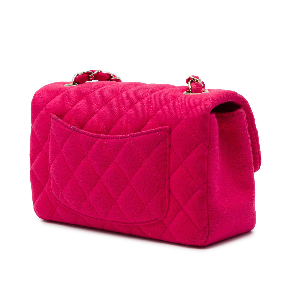 Chanel Mini Rectangular Classic Jersey Single Flap — Pink