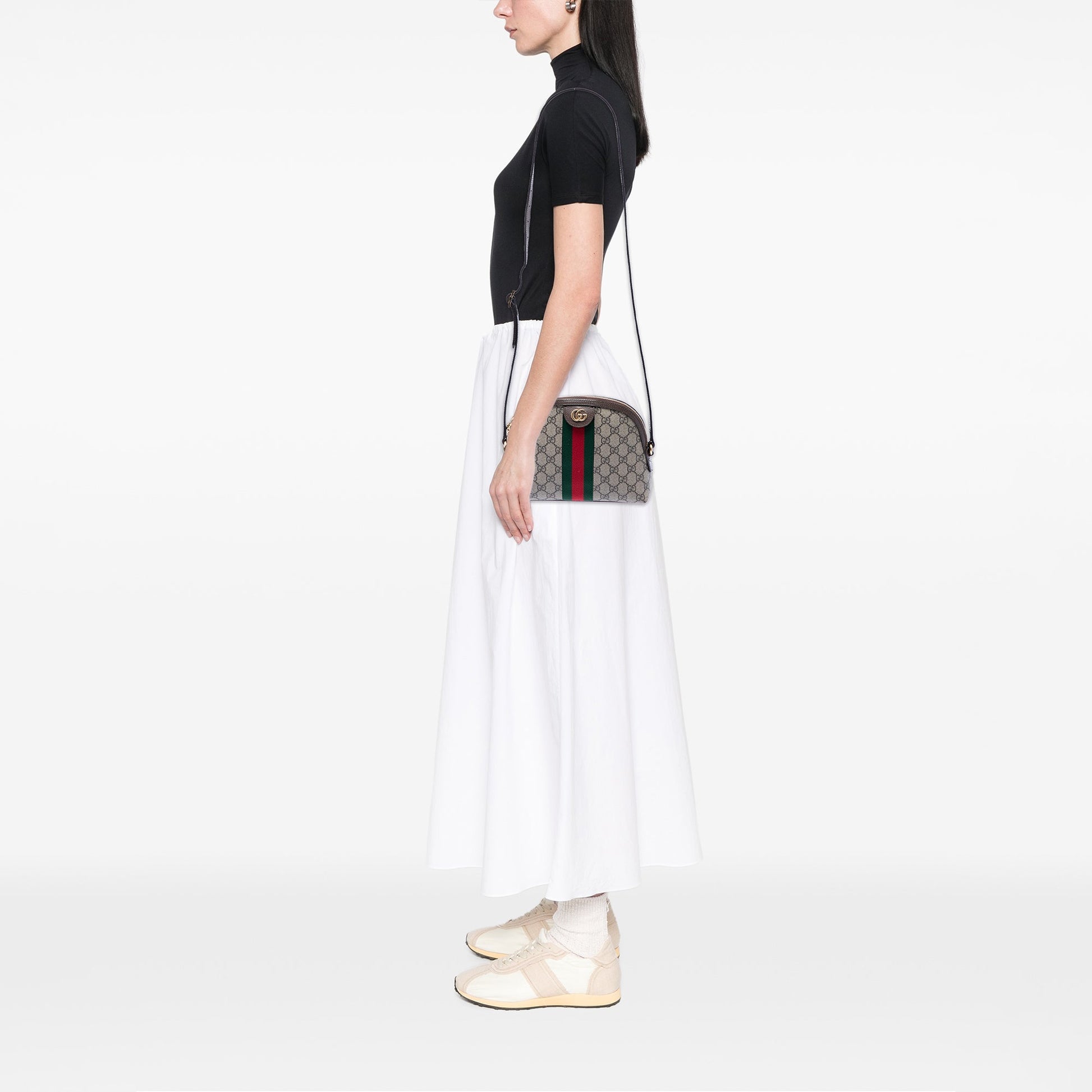 Gucci Small GG Supreme Web Ophidia Dome Crossbody
