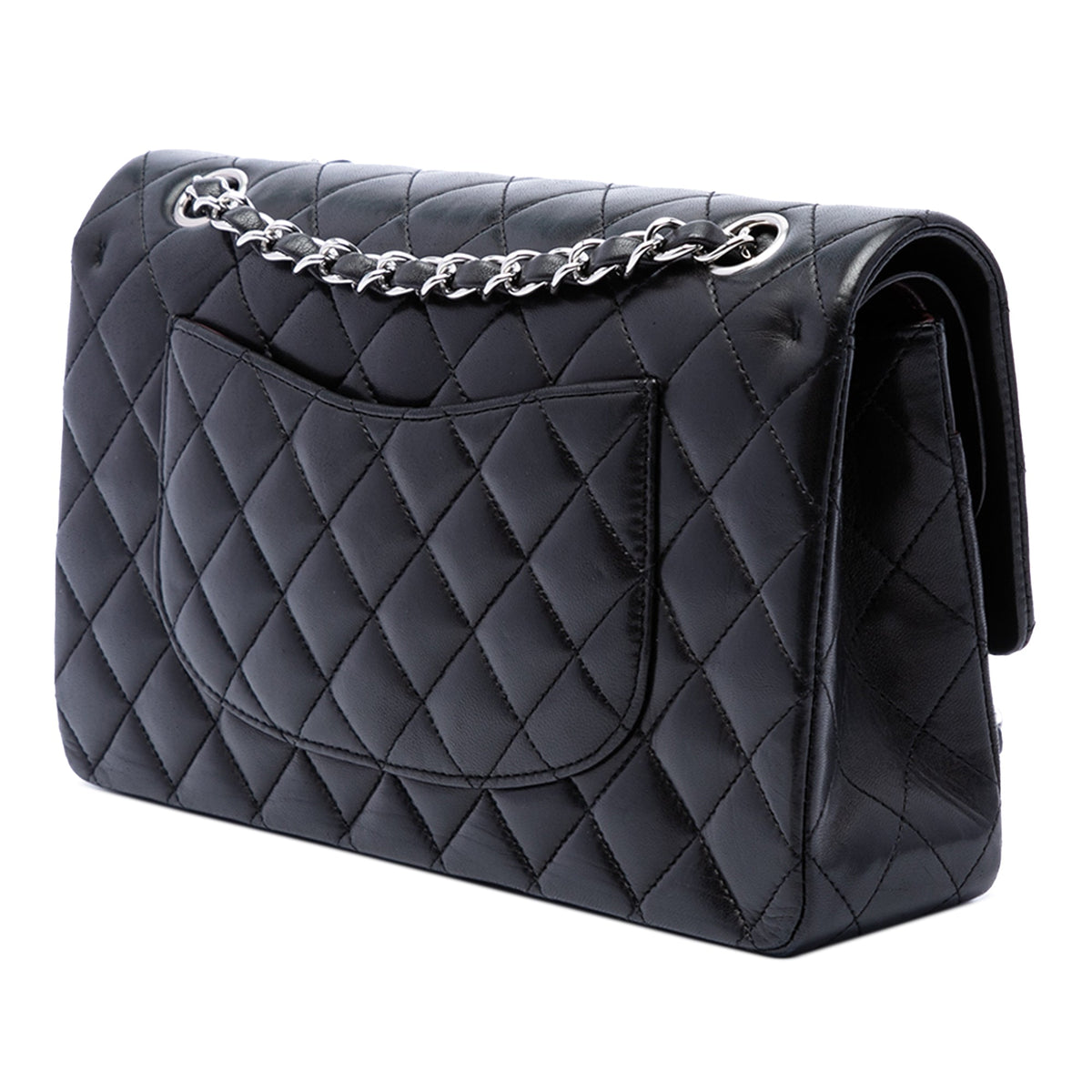 Chanel Medium Classic Lambskin Double Flap — Black