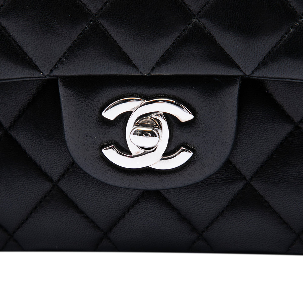 Chanel Medium Classic Lambskin Double Flap — Black