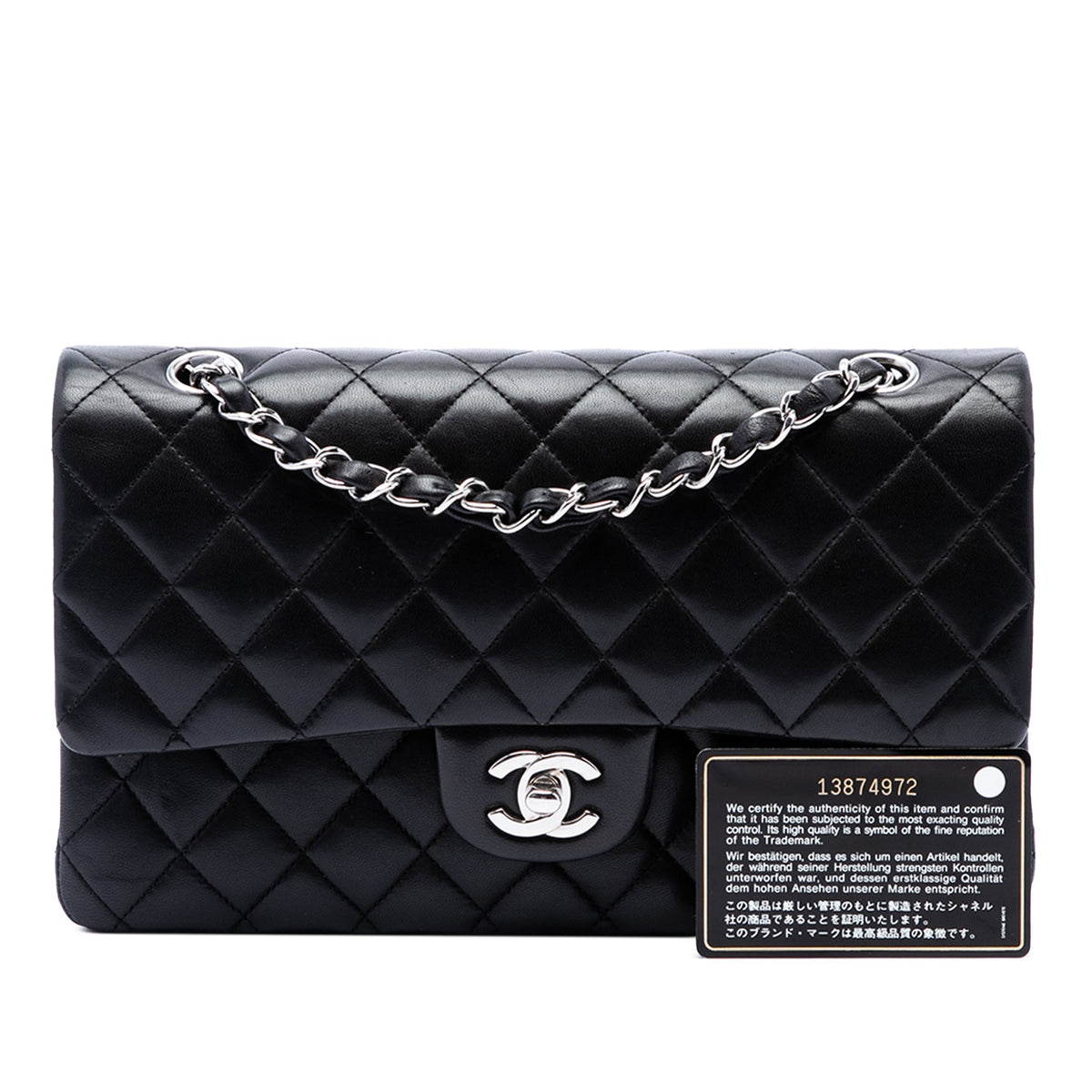 Chanel Medium Classic Lambskin Double Flap — Black