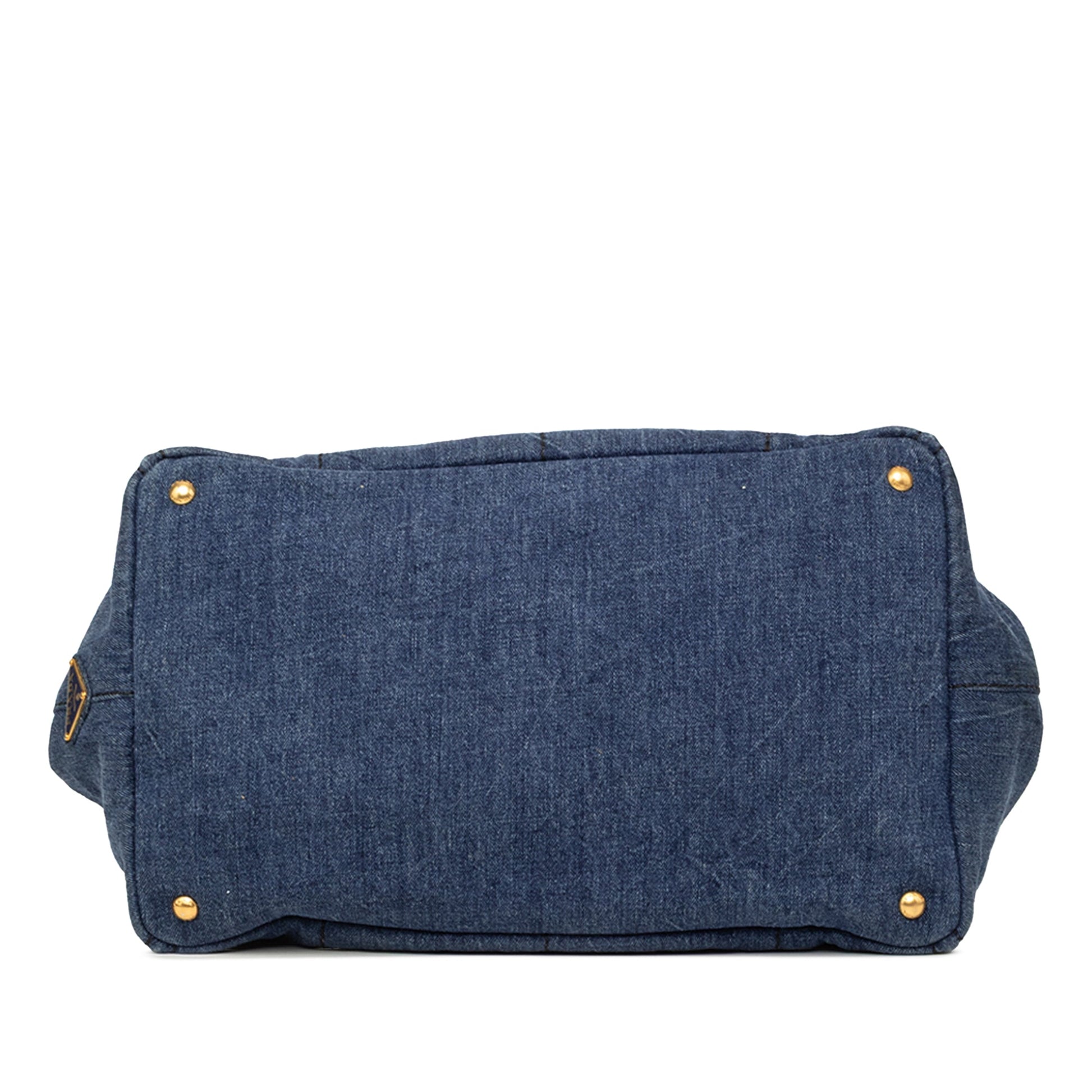 Prada Large Denim Canapa Logo Satchel