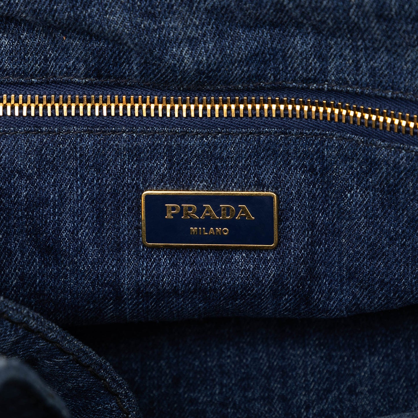 Prada Large Denim Canapa Logo Satchel