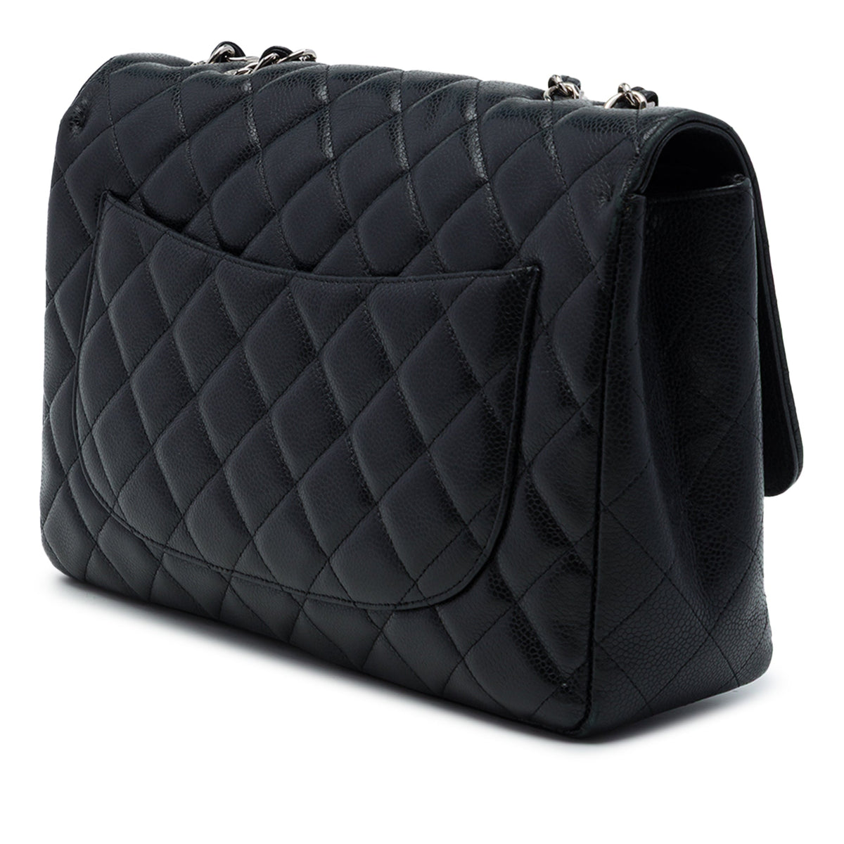Chanel Jumbo Classic Caviar Single Flap — Black