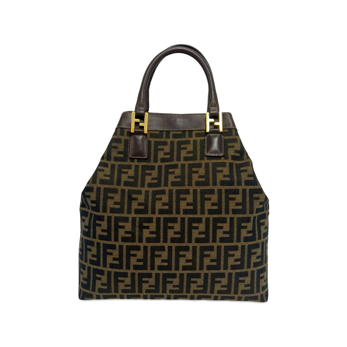Fendi Zucca Canvas Tote — Brown