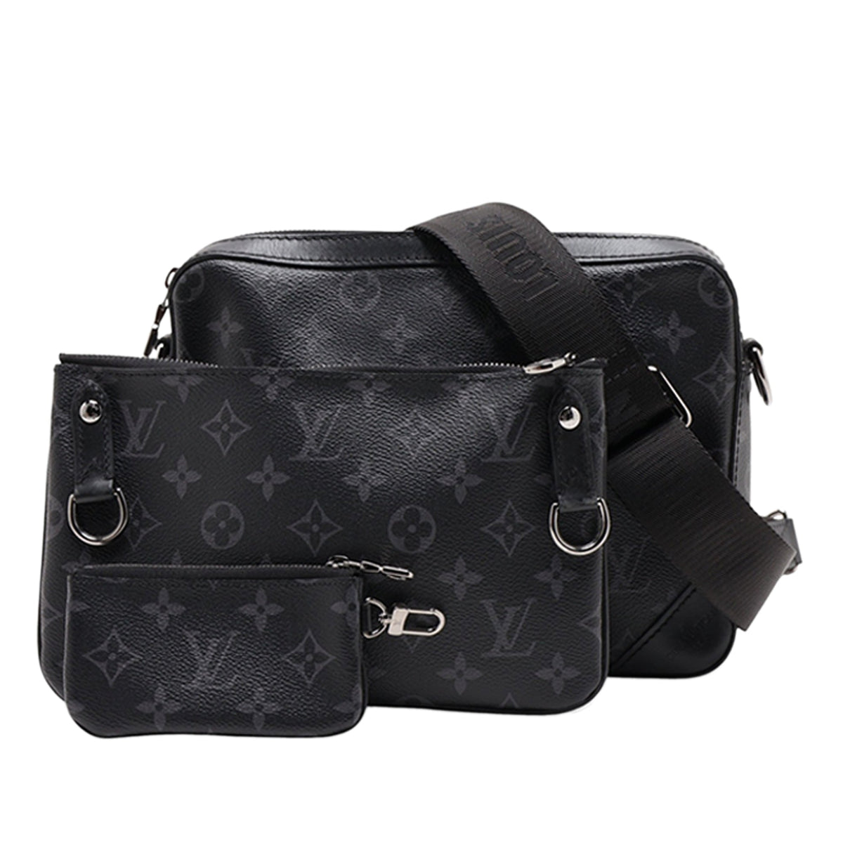 Louis Vuitton Monogram Eclipse Trio Messenger — Black