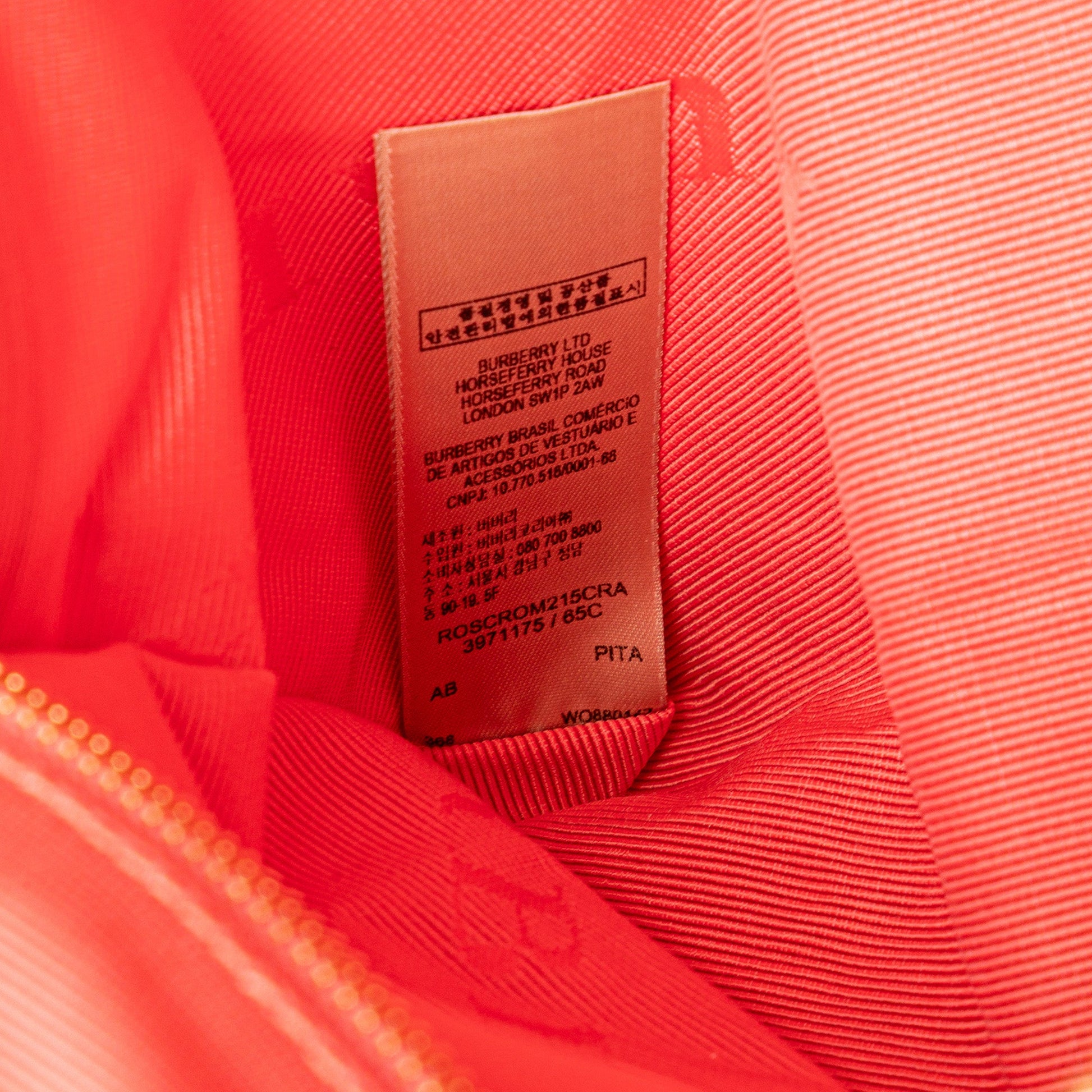 Burberry Small Heritage Grain Check Embossed Orchard Bowling Bag