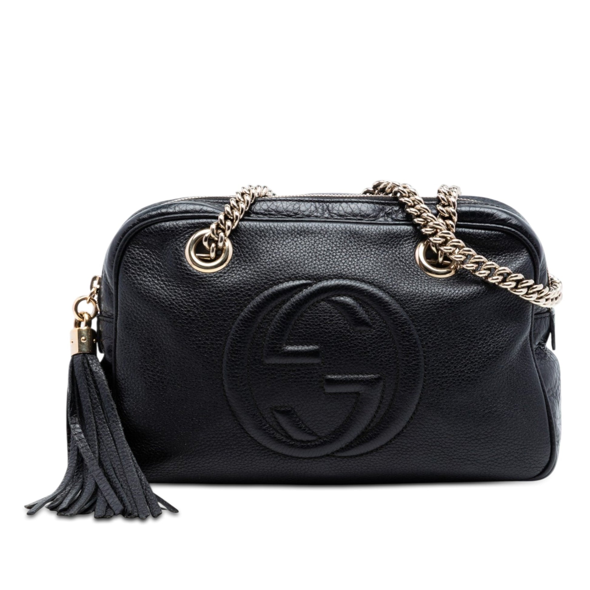 Gucci Pebbled Calfskin Soho Chain Zip Shoulder Bag
