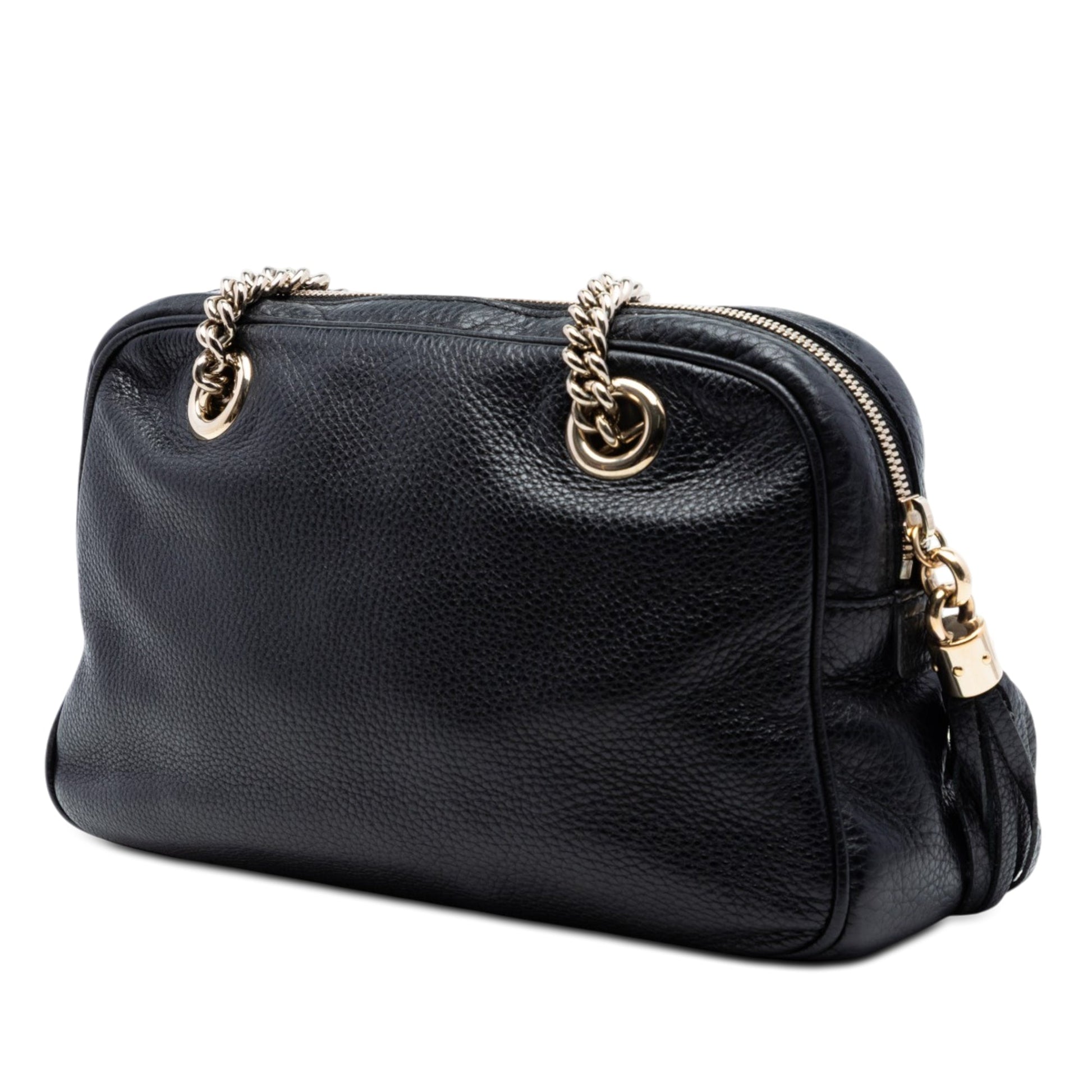 Gucci Pebbled Calfskin Soho Chain Zip Shoulder Bag