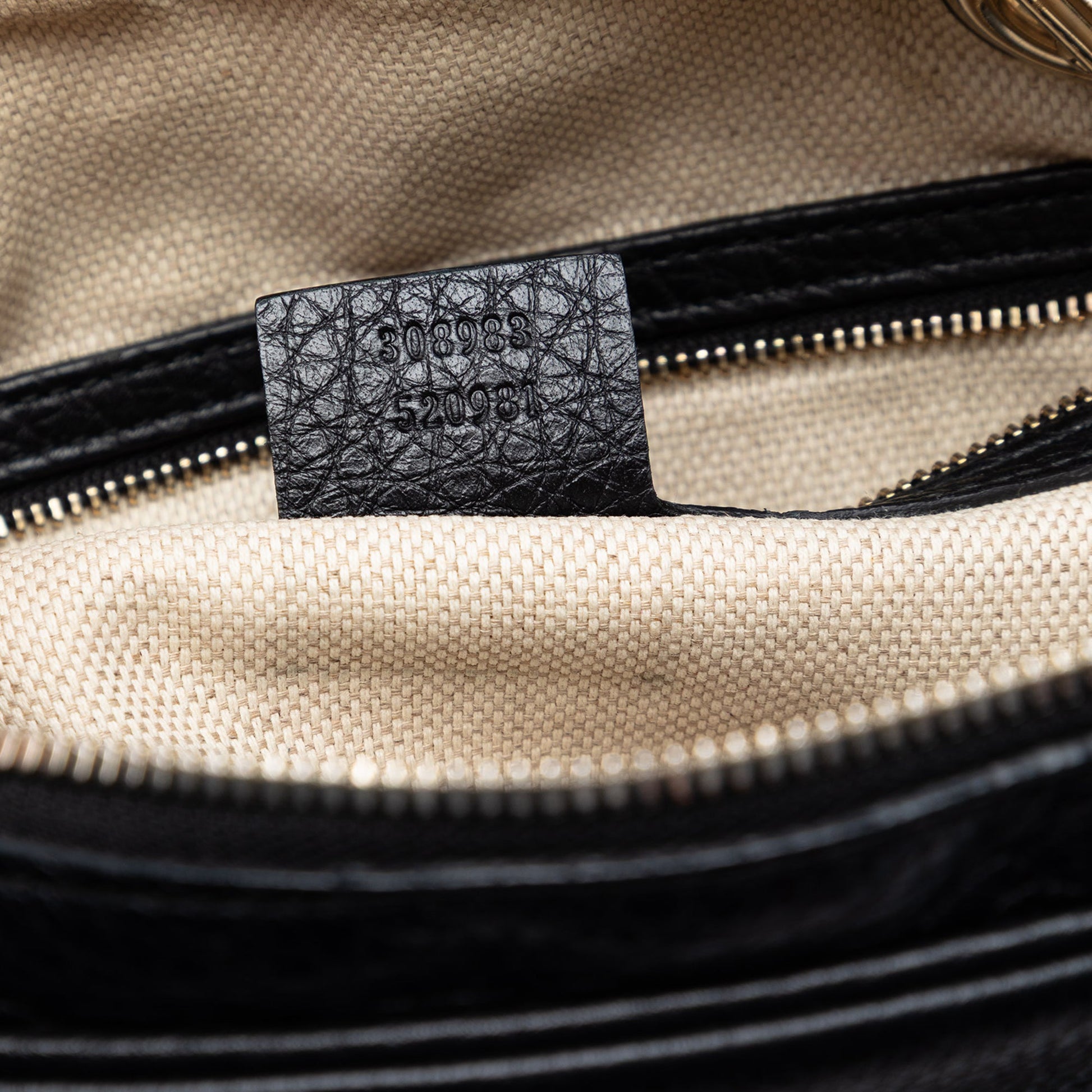 Gucci Pebbled Calfskin Soho Chain Zip Shoulder Bag