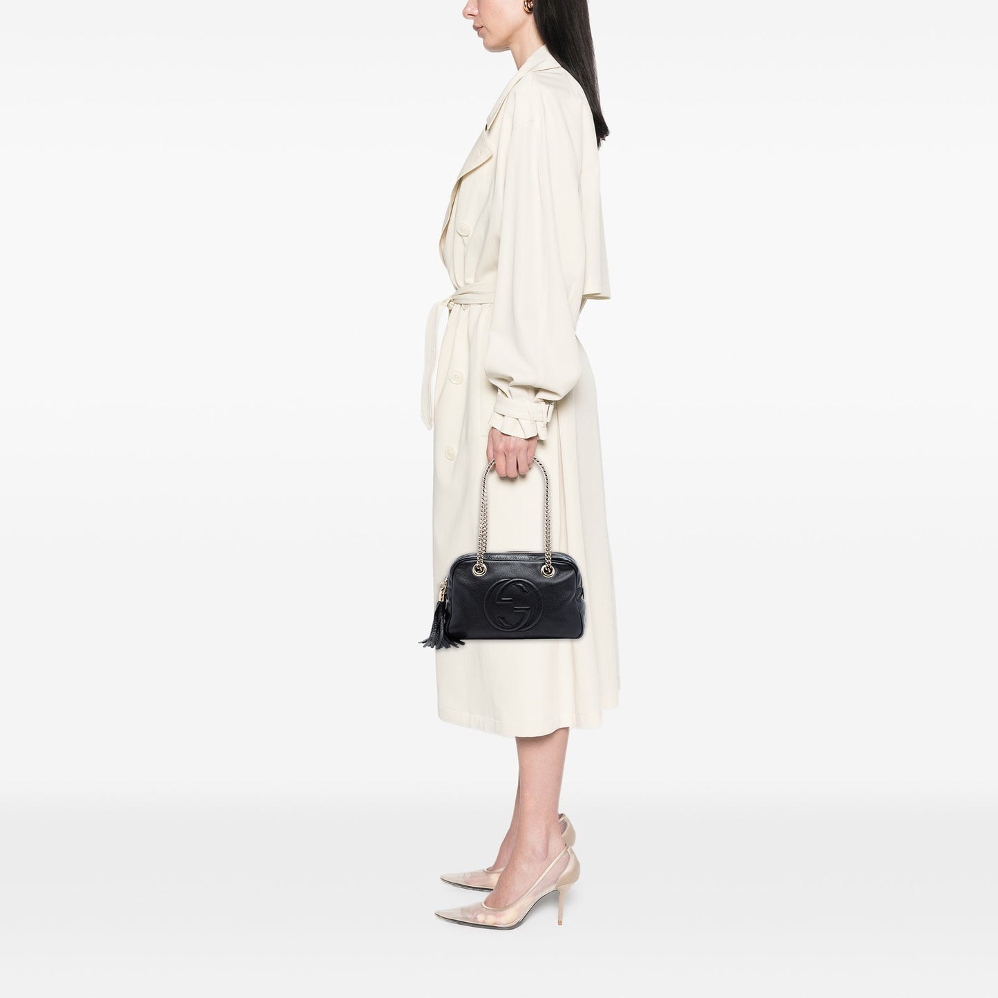 Gucci Pebbled Calfskin Soho Chain Zip Shoulder Bag