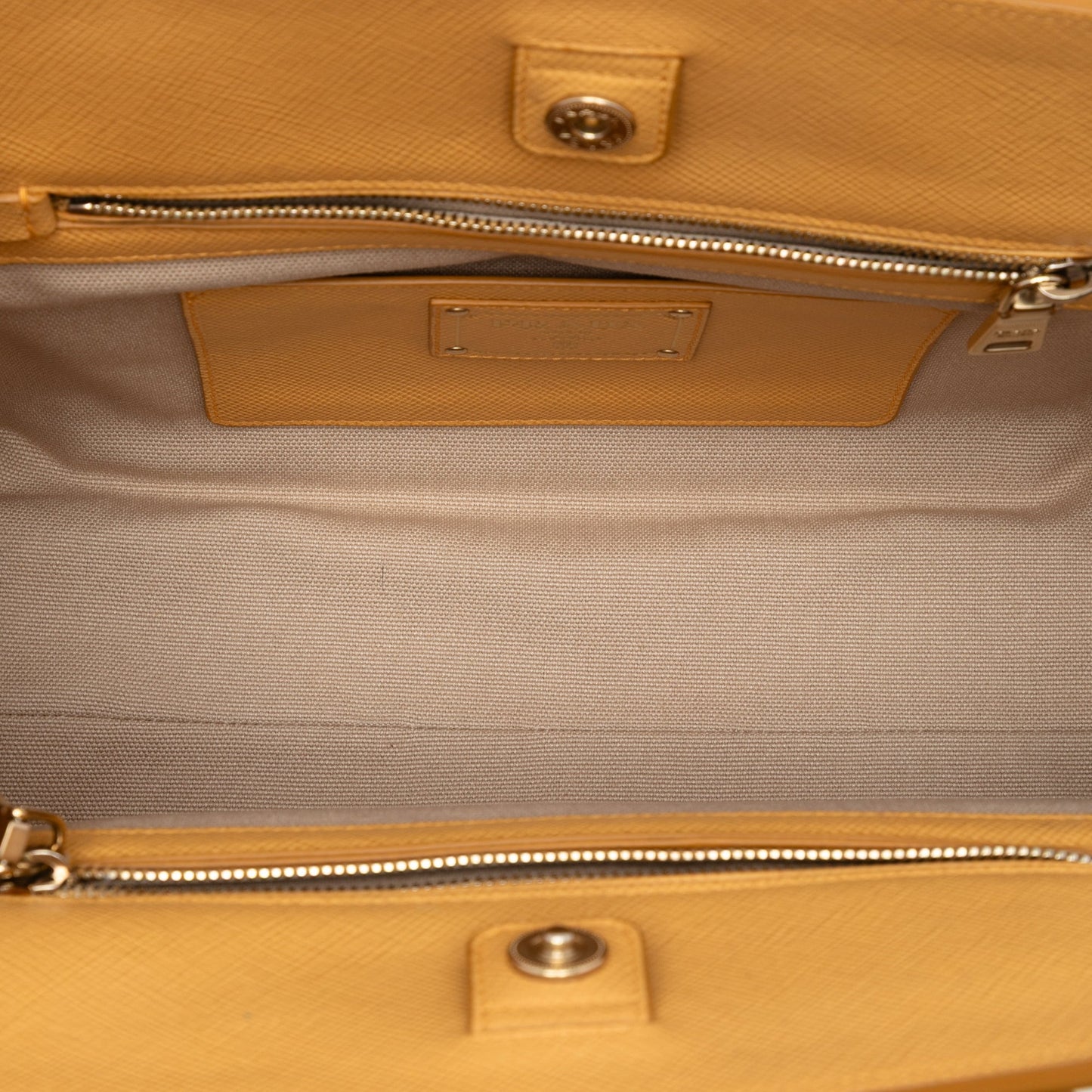 Prada Saffiano Cuir Trimmed Canapa Satchel