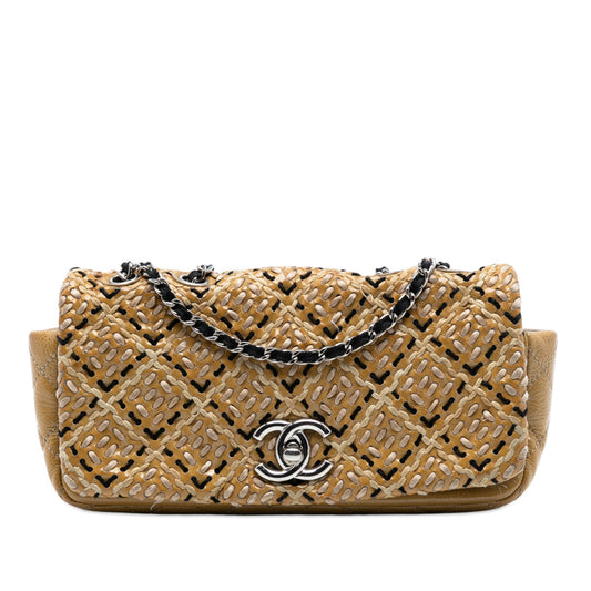 Chanel CC Patent Woven Stitch Full Flap