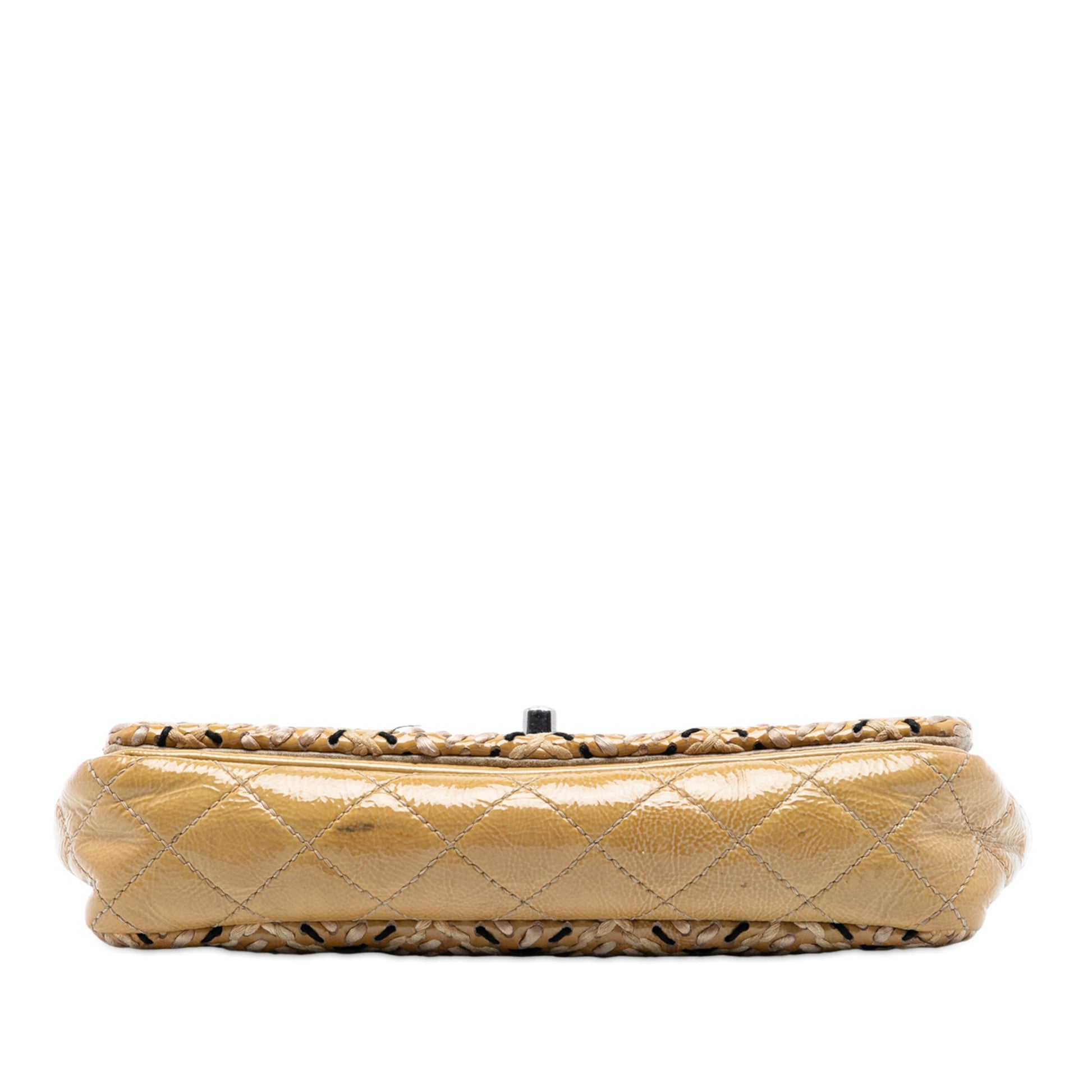 Chanel CC Patent Woven Stitch Full Flap